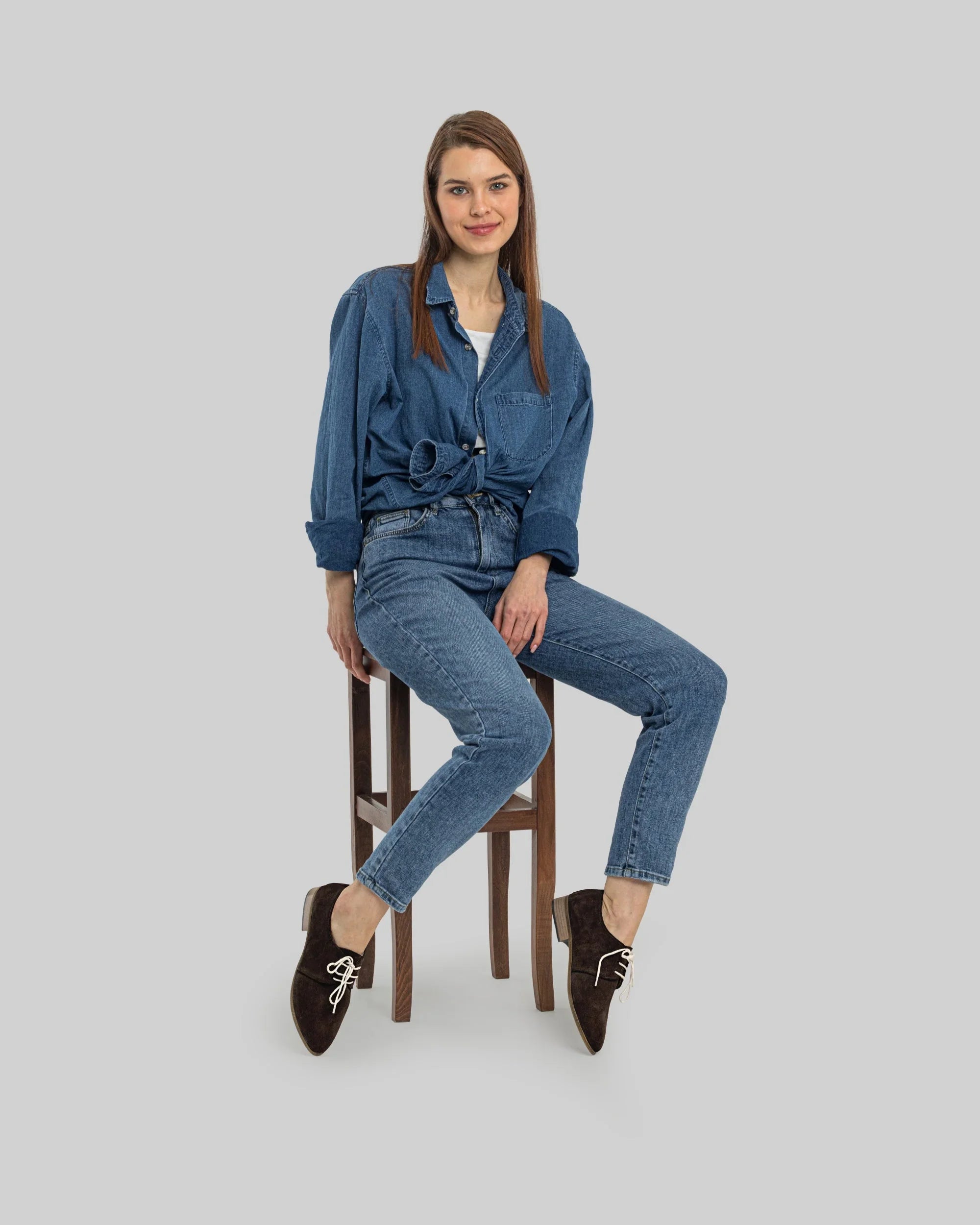 Back view Brown Pointed Toe Oxford - Calf Leather Handcrafted | Bespoky