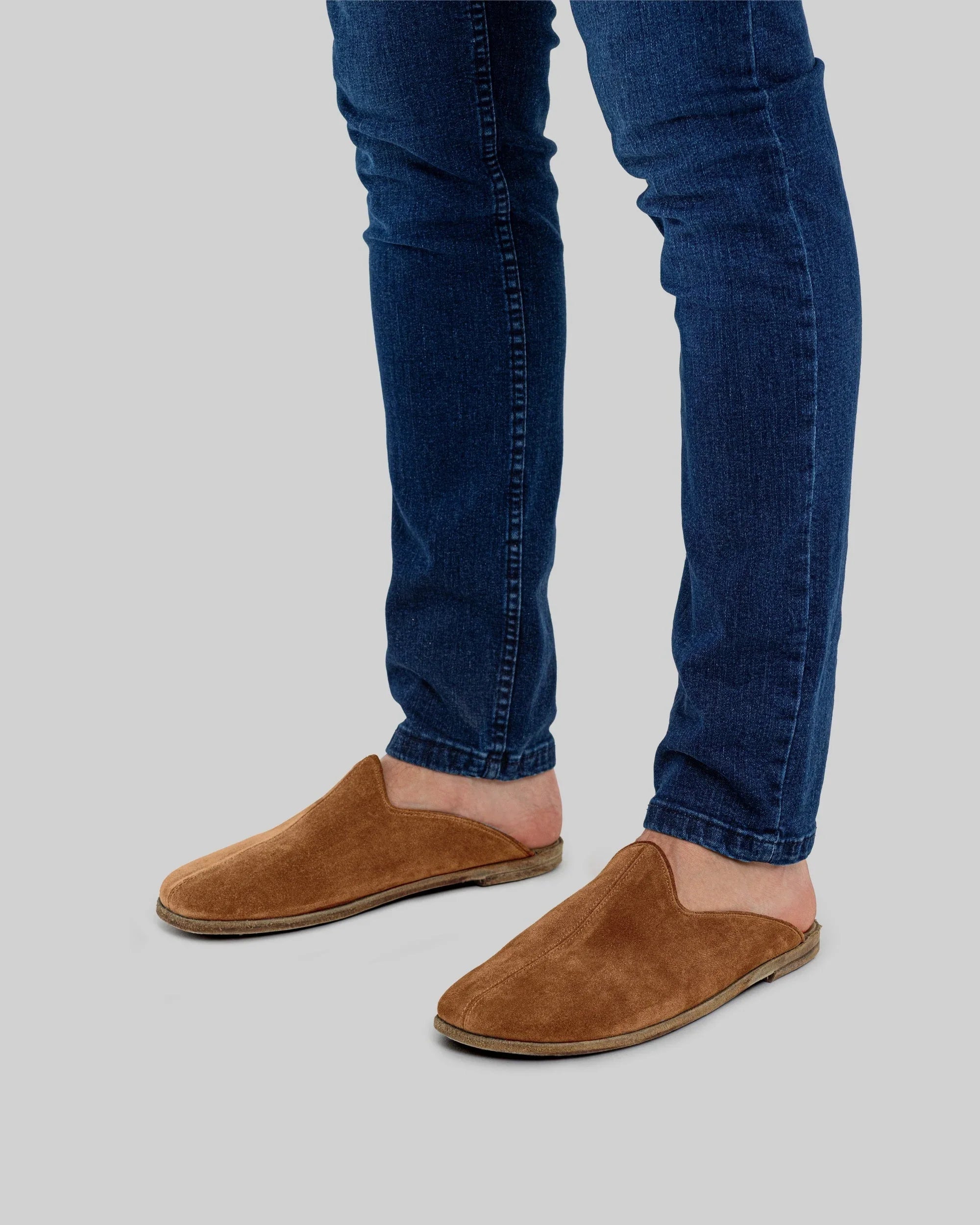 Top view Gold Shearling Slippers - Handcrafted Calf Leather | Bespoky
