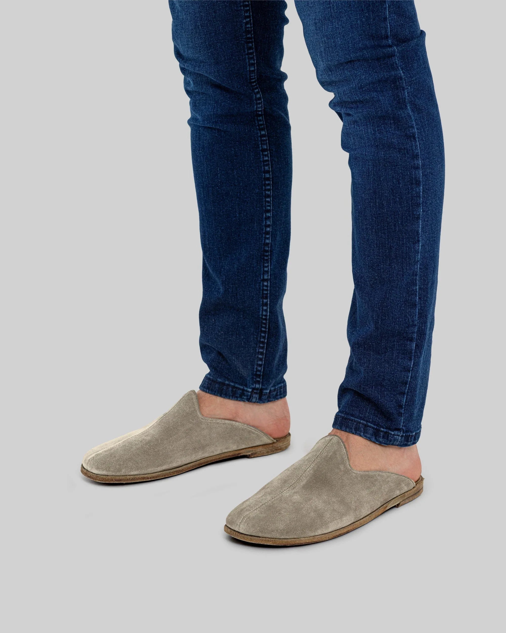 Top view Gold Shearling Slippers - Handcrafted Calf Leather | Bespoky