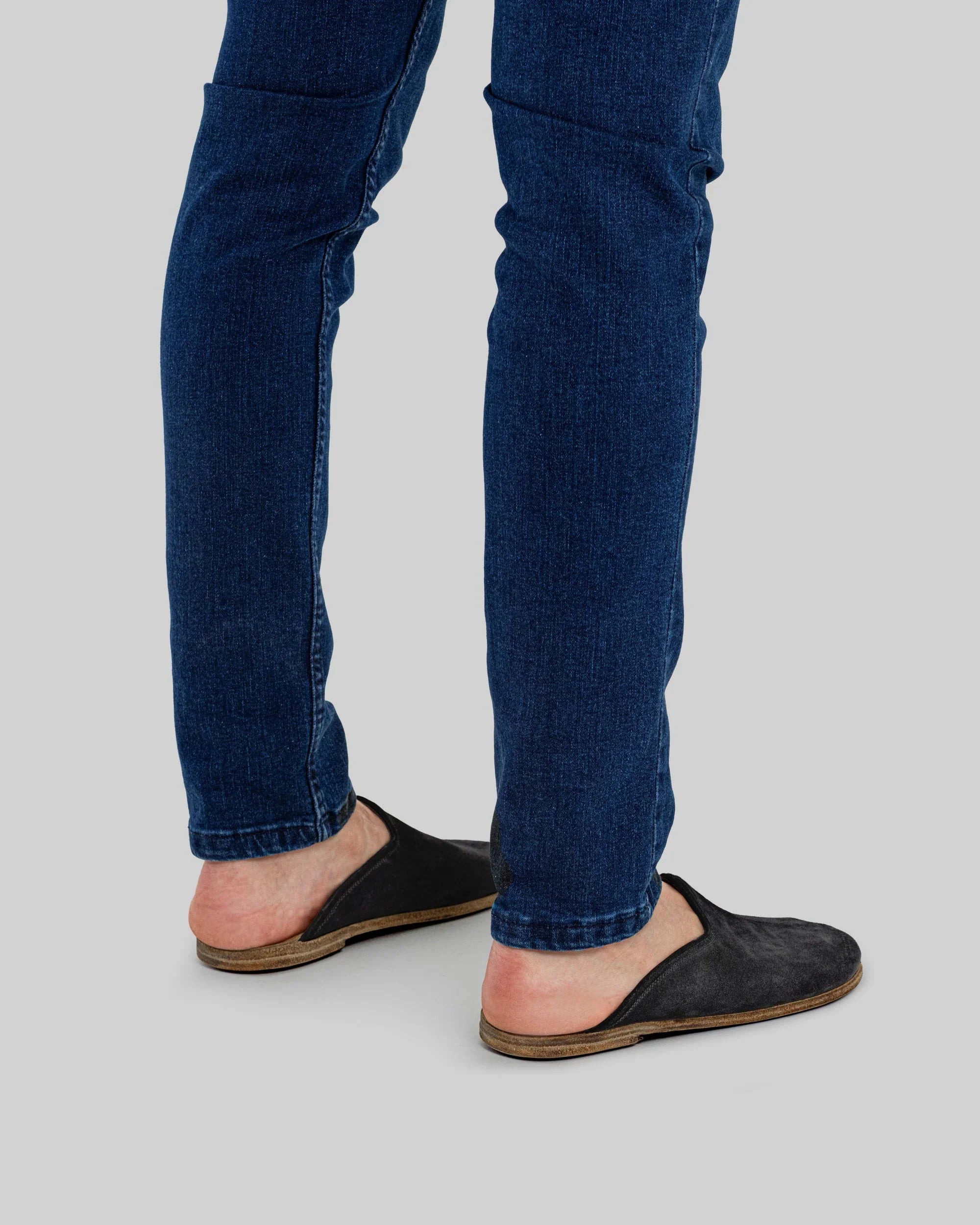Top view Black Suede Slippers - Handcrafted Calf Leather | Bespoky