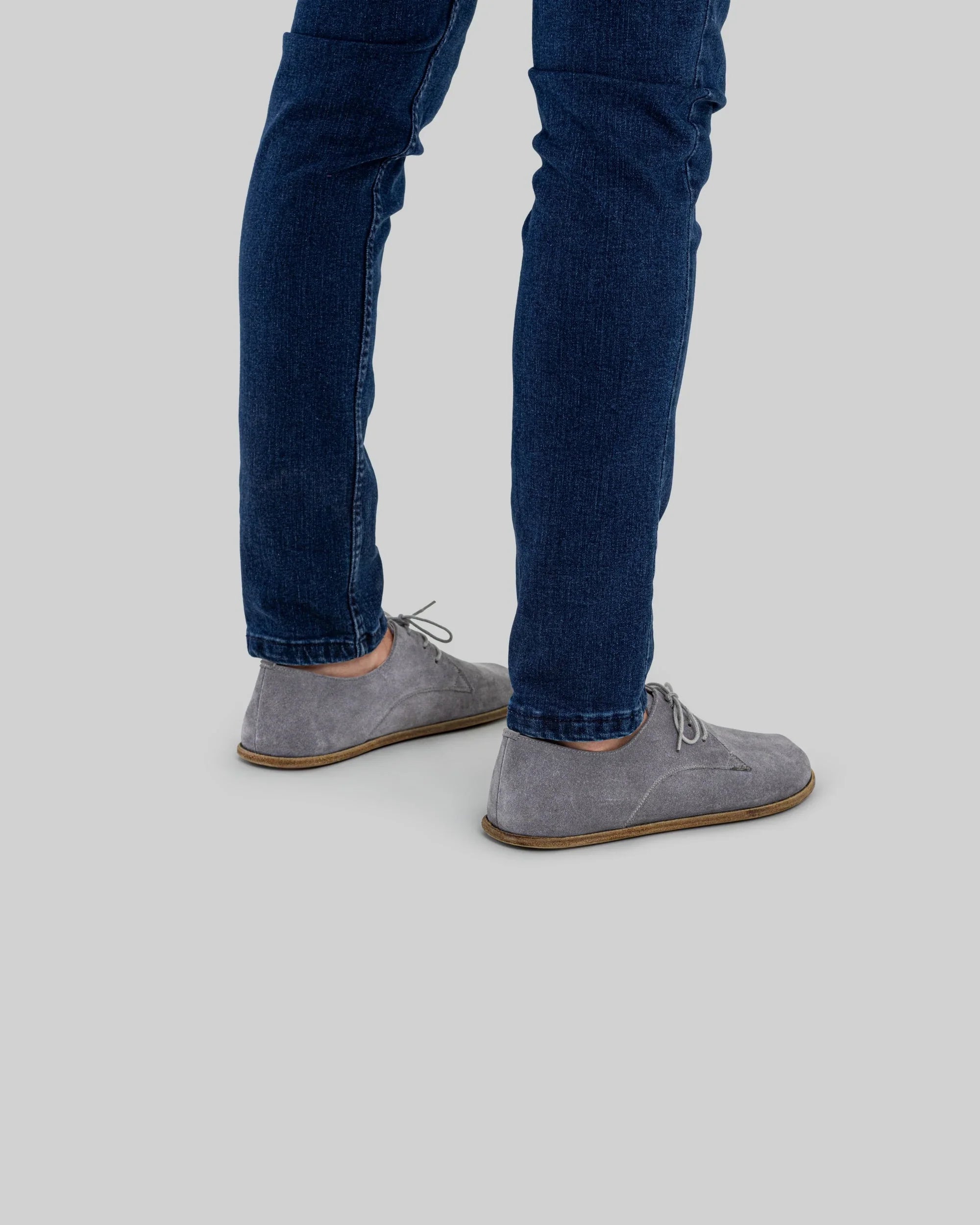 Top view Grey Suede Oxford Shoes - Handcrafted Calf Leather | Bespoky