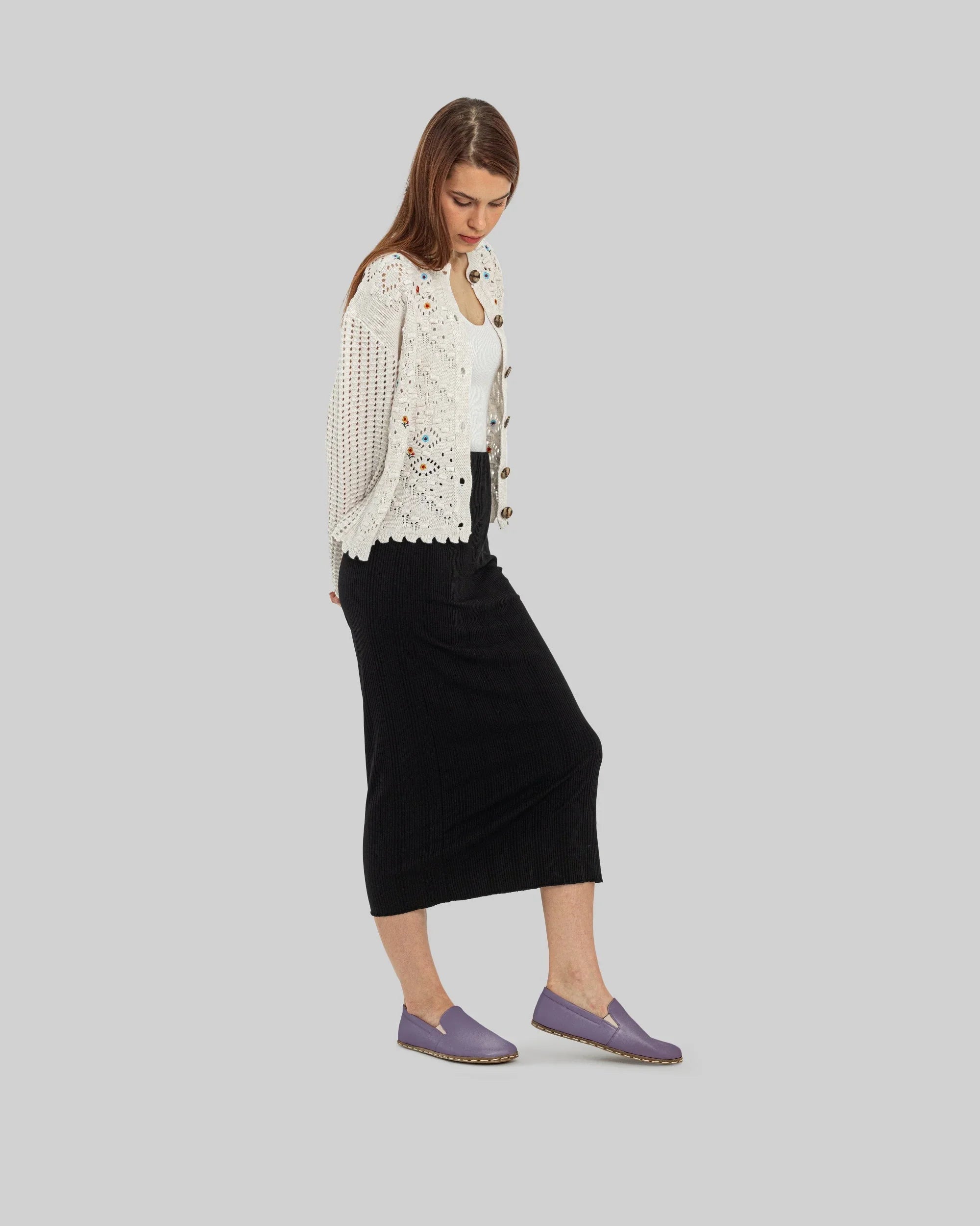 Back view Purple Barefoot Shoes - Calf Leather Handcrafted | Bespoky