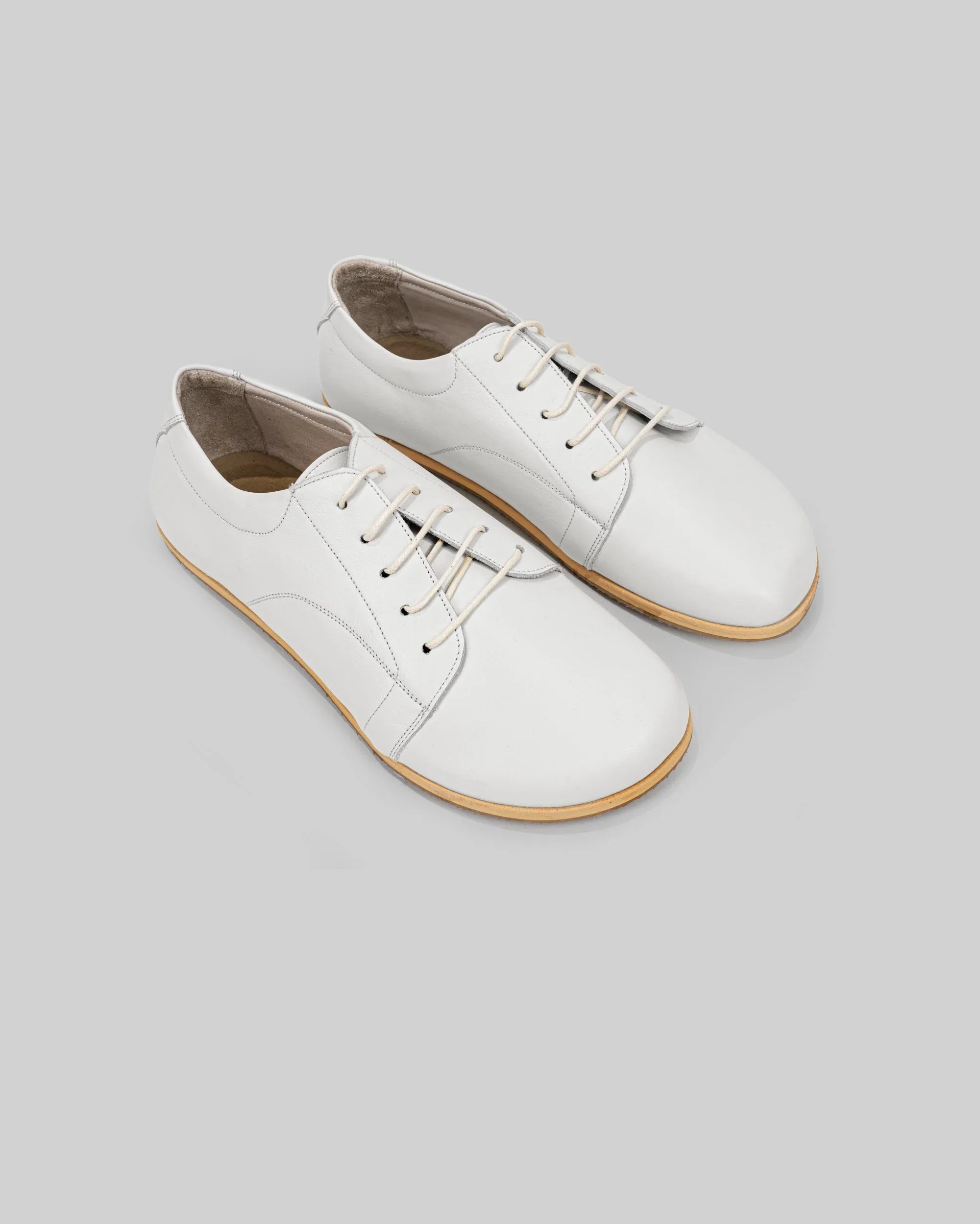 Women's White Barefoot Sneaker - Handcrafted Calf Leather Wide Toe Box | Bespoky