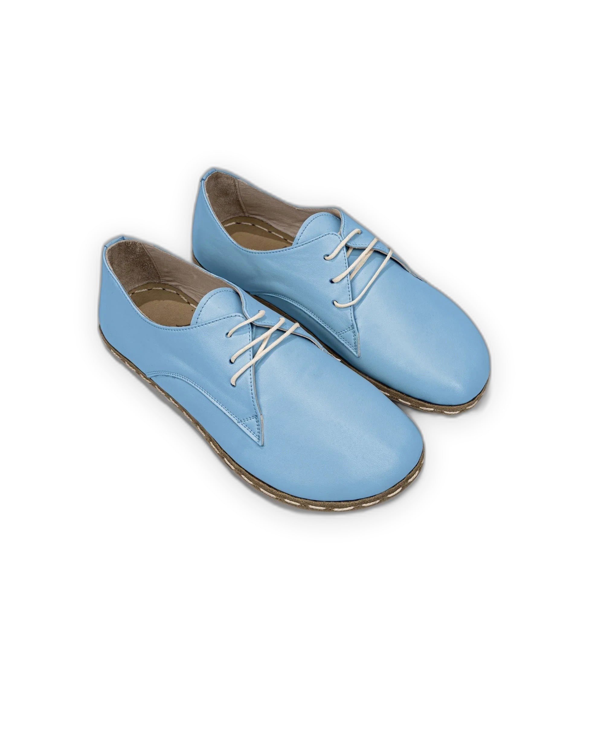 Men's Baby Blue Oxford Shoes - Handcrafted Calf Leather Wide Toe Box | Bespoky