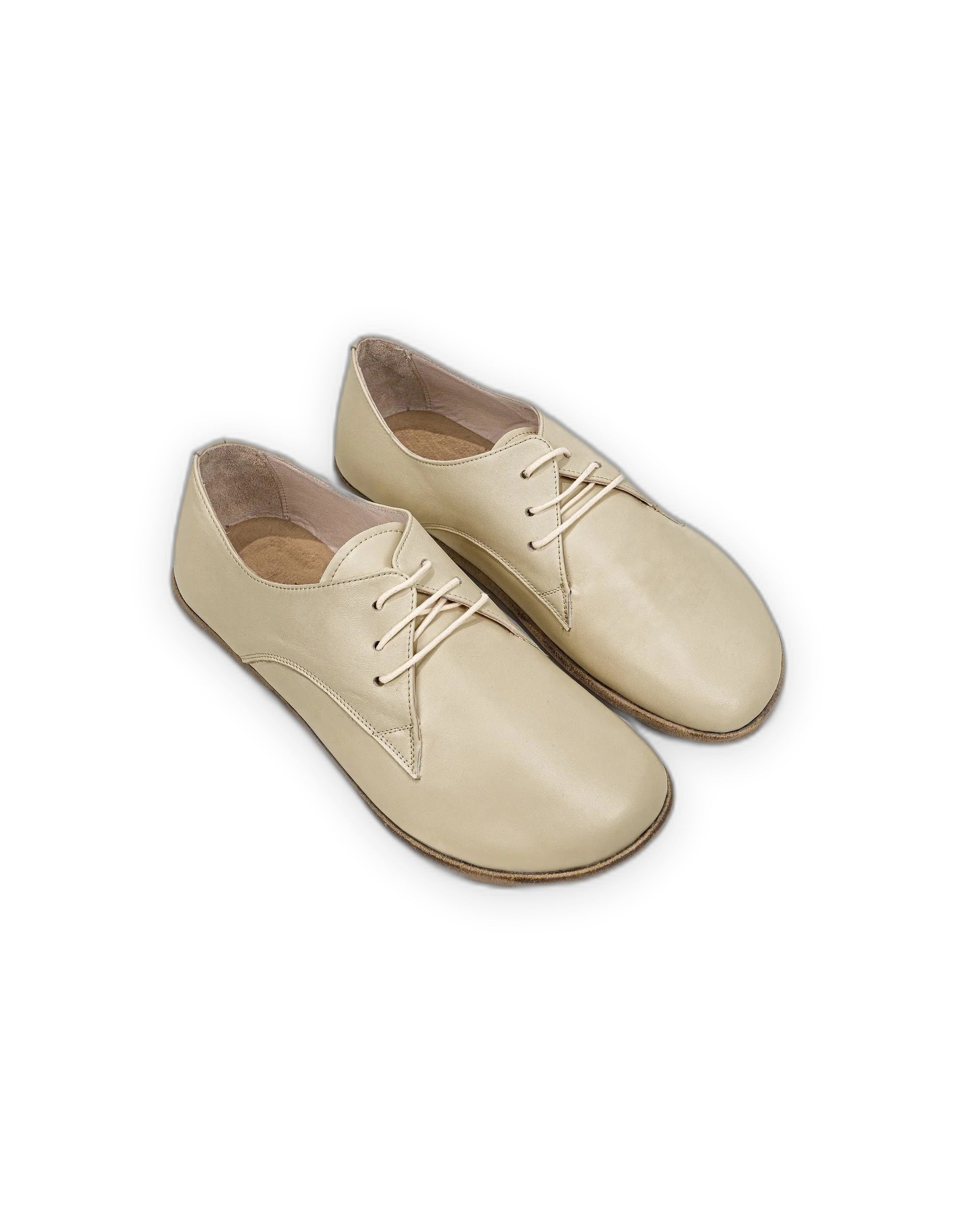 Men's Beige Oxford Shoes - Handcrafted Calf Leather Wide Toe Box | Bespoky