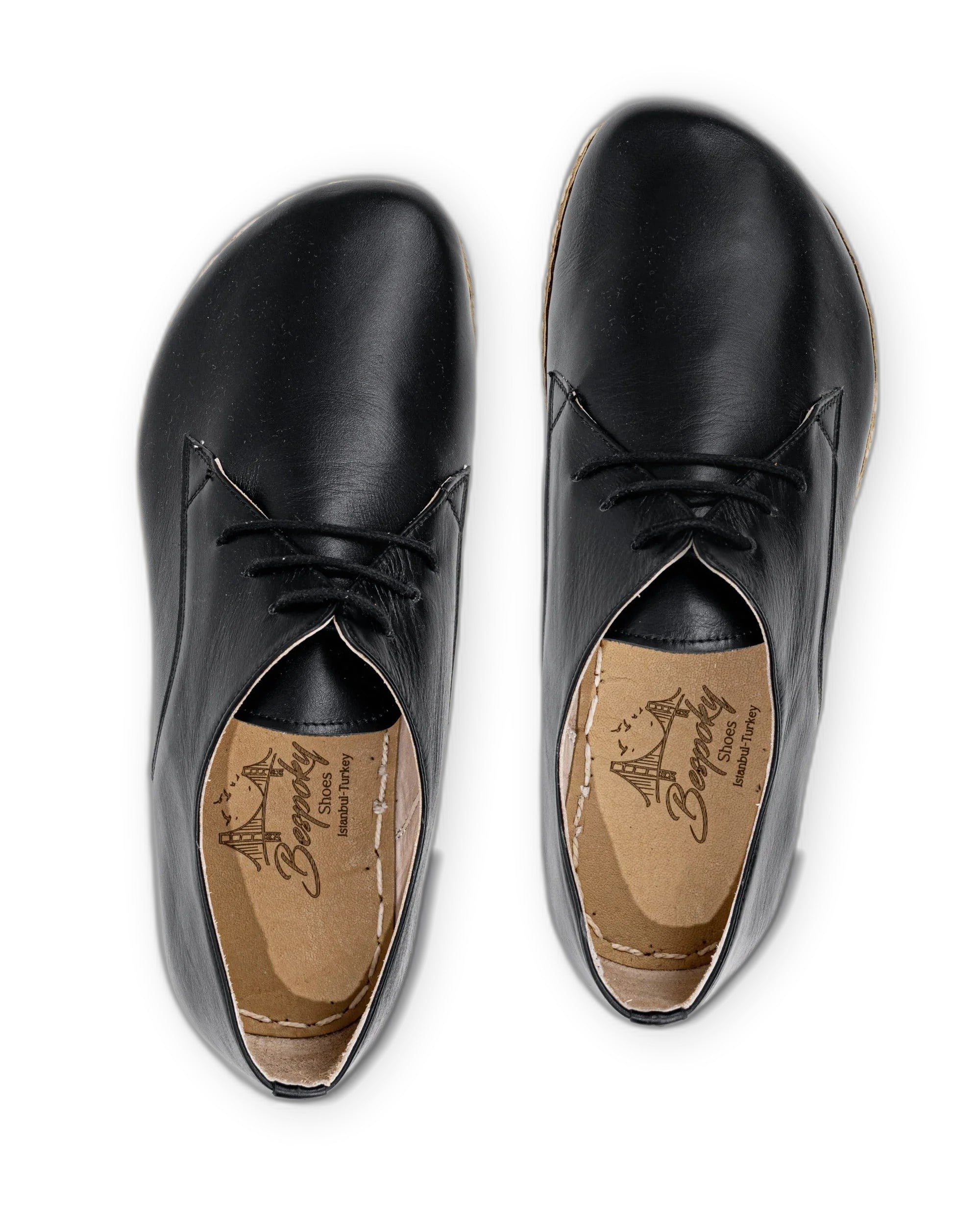 Side view Black Oxford Shoes - Calf Leather Zero Drop | Bespoky