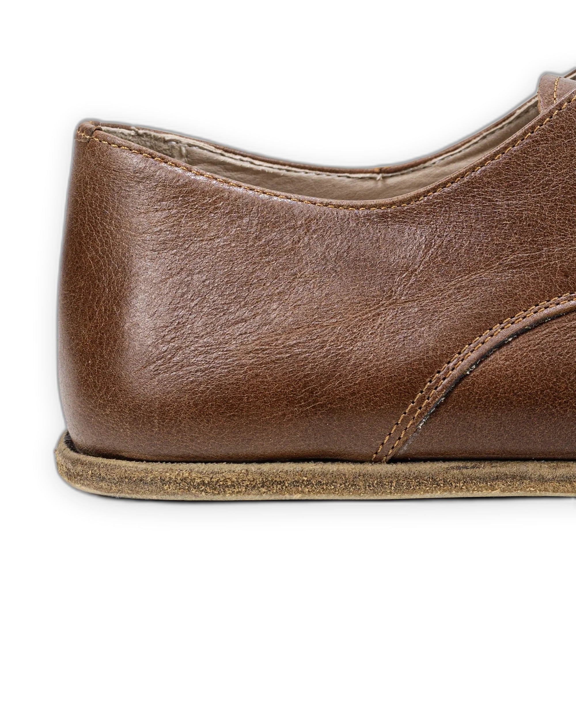 Side view Brown Oxford Shoes - Calf Leather Zero Drop | Bespoky