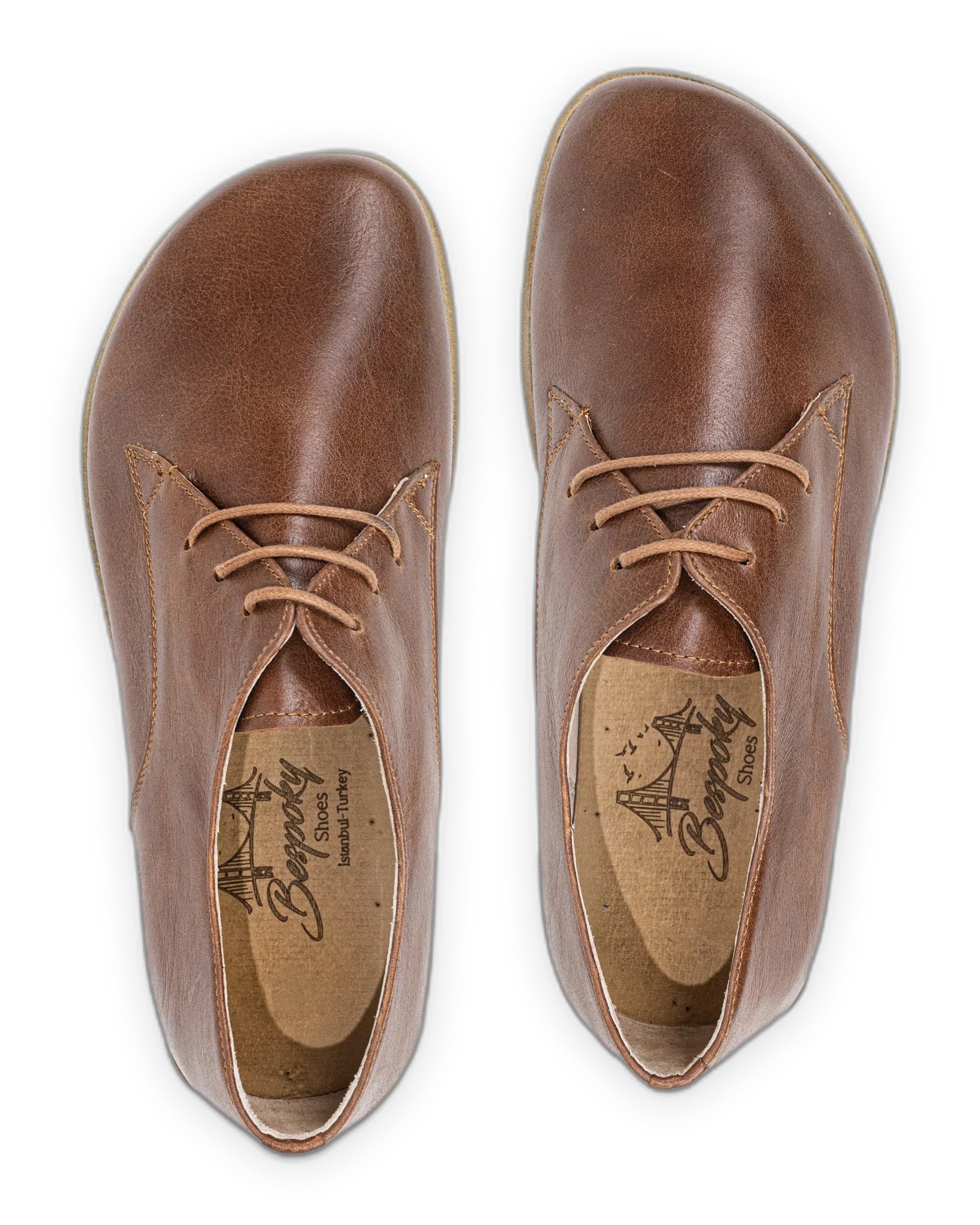 Top view Brown Oxford Shoes - Handcrafted Calf Leather | Bespoky