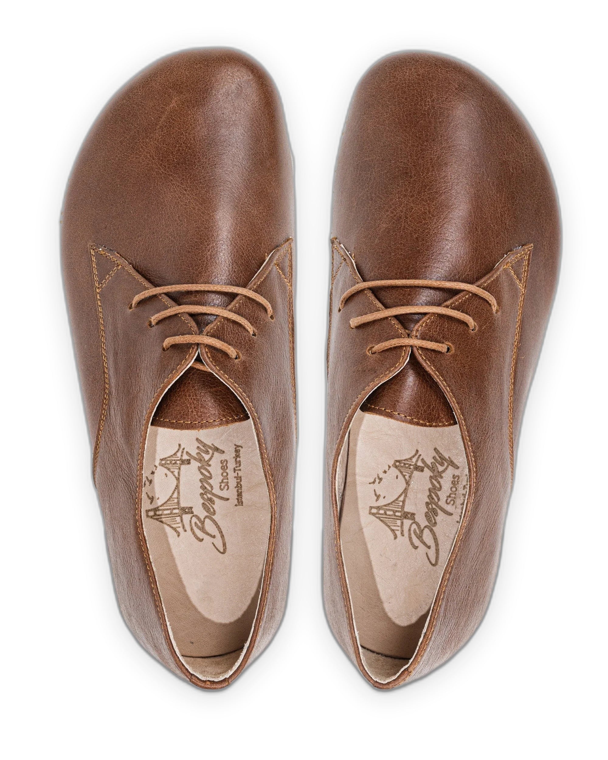 Top view Brown Oxford Shoes - Handcrafted Calf Leather | Bespoky