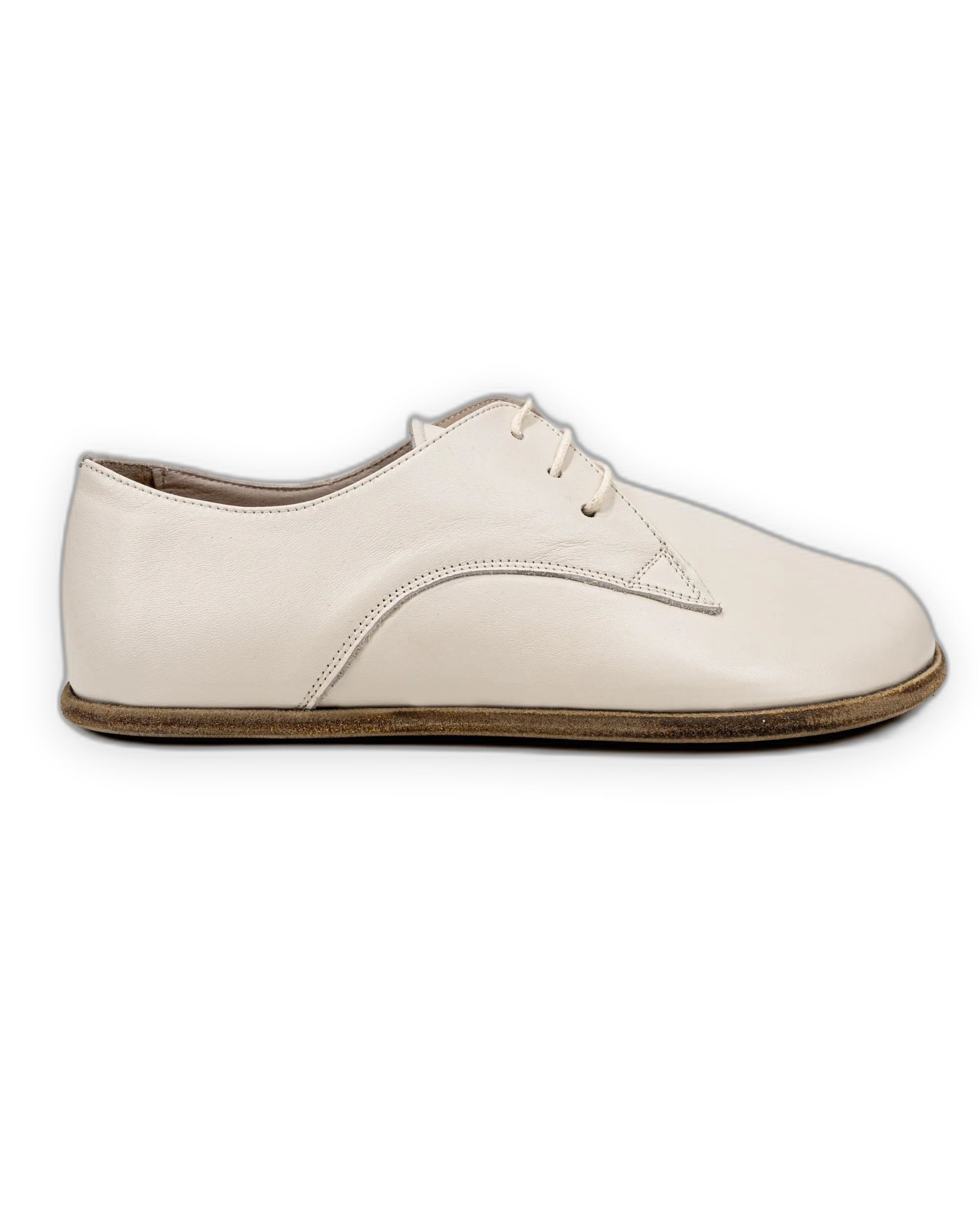 Side view Cream Oxford Shoes - Calf Leather Zero Drop | Bespoky