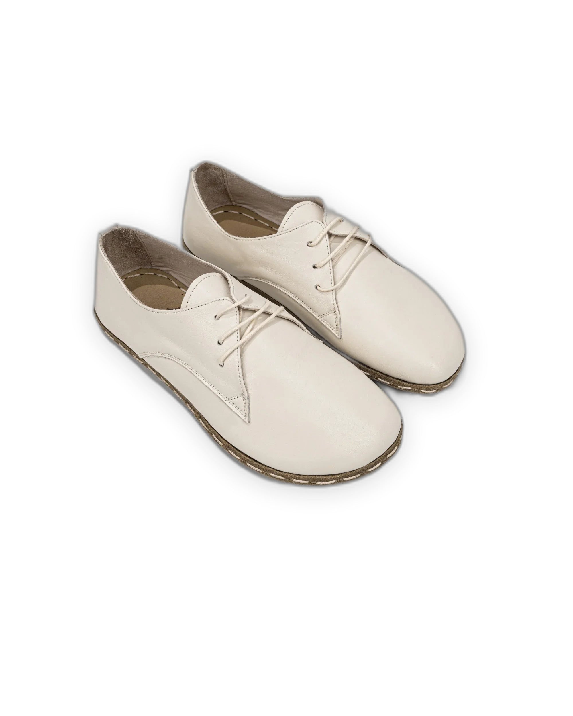 Men's Cream Oxford Shoes - Handcrafted Calf Leather Wide Toe Box | Bespoky