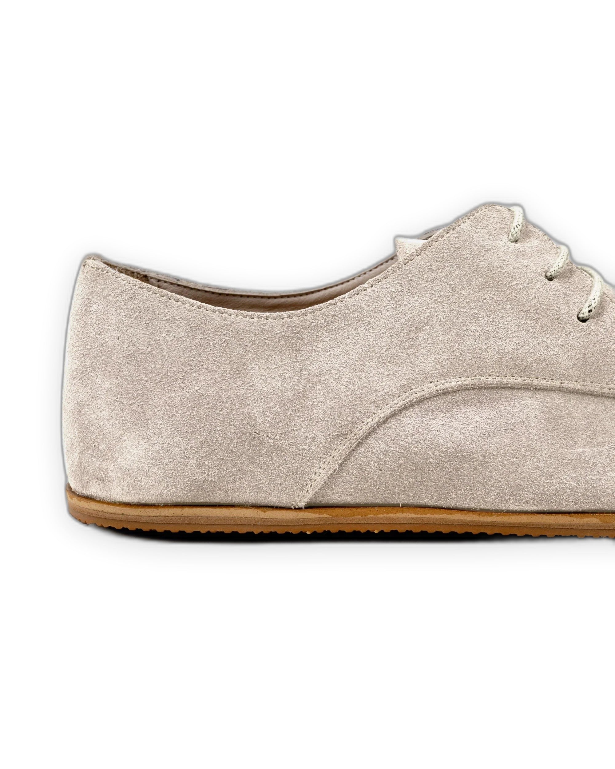 Top view Cream Suede Oxford Shoes - Handcrafted Calf Leather | Bespoky