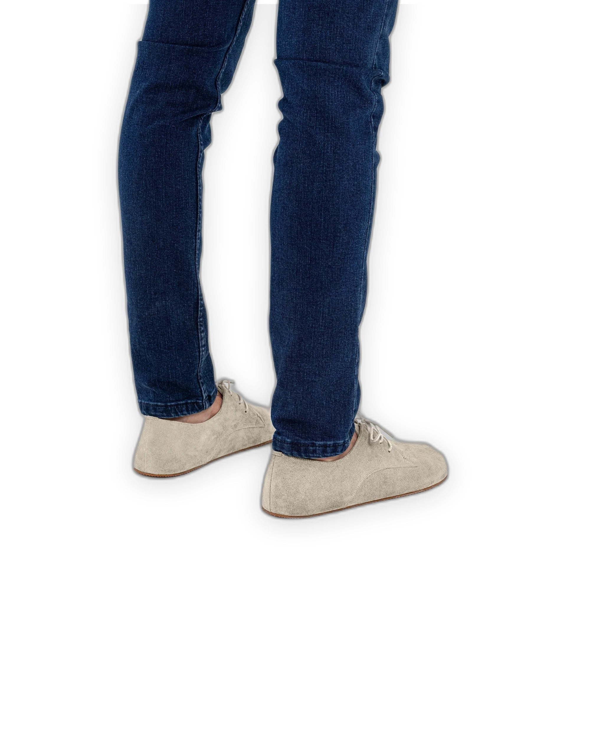 Back view Cream Suede Oxford Shoes - Calf Leather Handcrafted | Bespoky