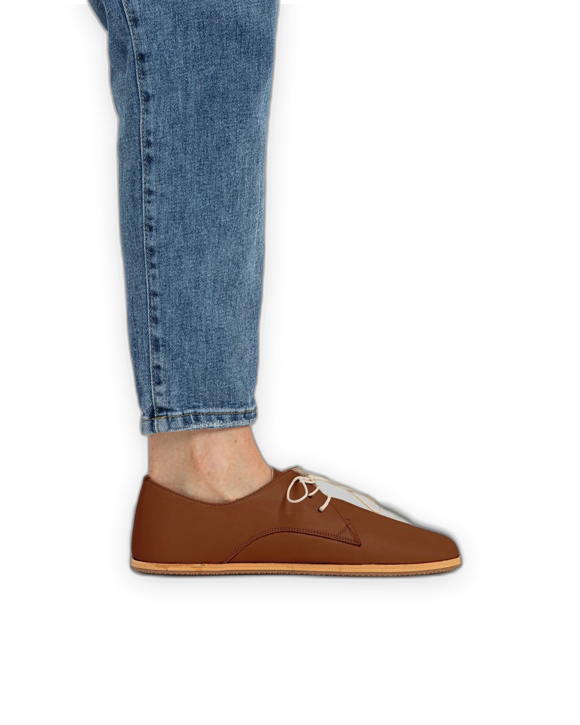 Side view Dark Brown Oxford Shoes - Calf Leather Zero Drop | Bespoky