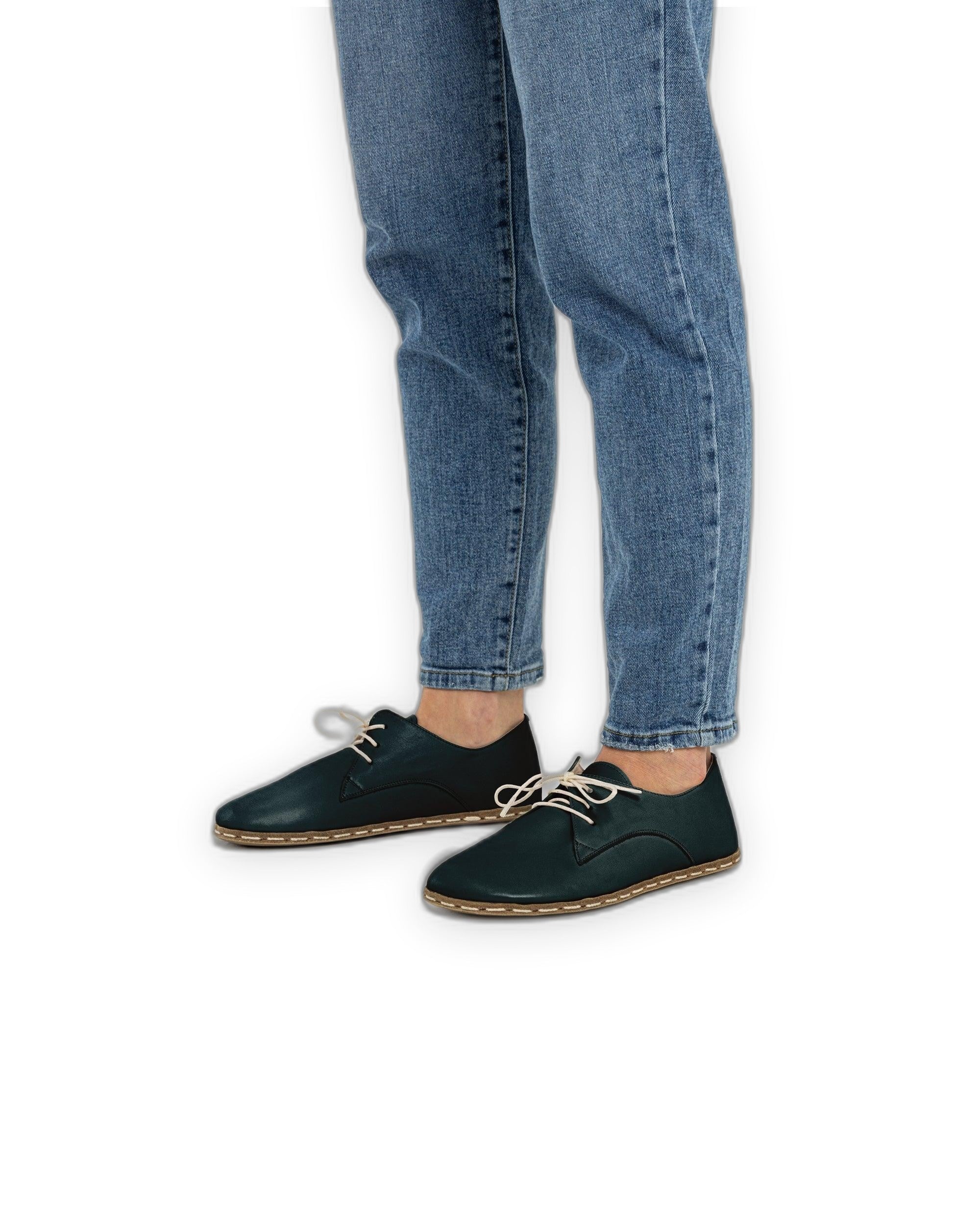 Top view Dark Green Oxford Shoes - Handcrafted Calf Leather | Bespoky
