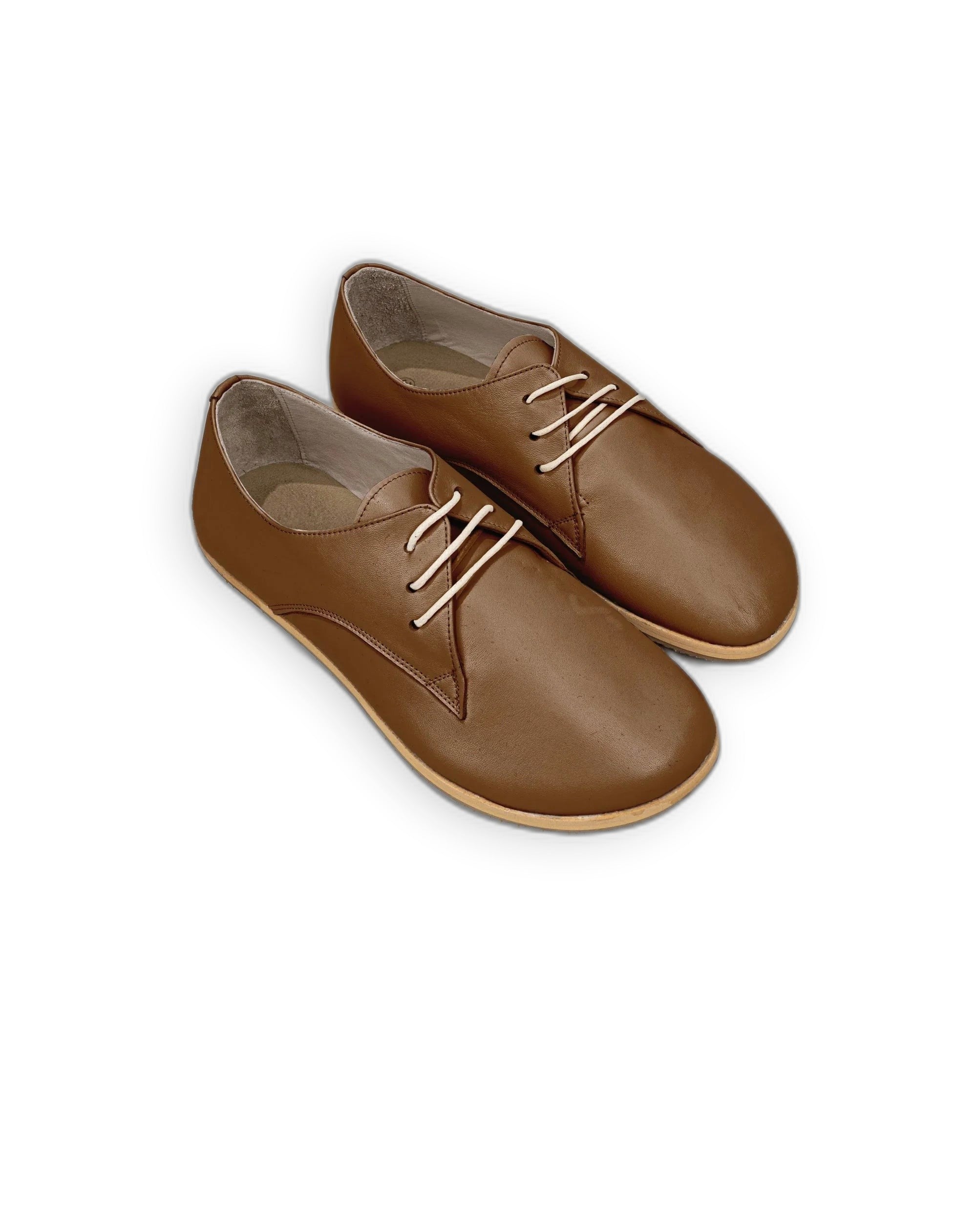 Men's Dark Tan Oxford Shoes - Handcrafted Calf Leather Wide Toe Box | Bespoky