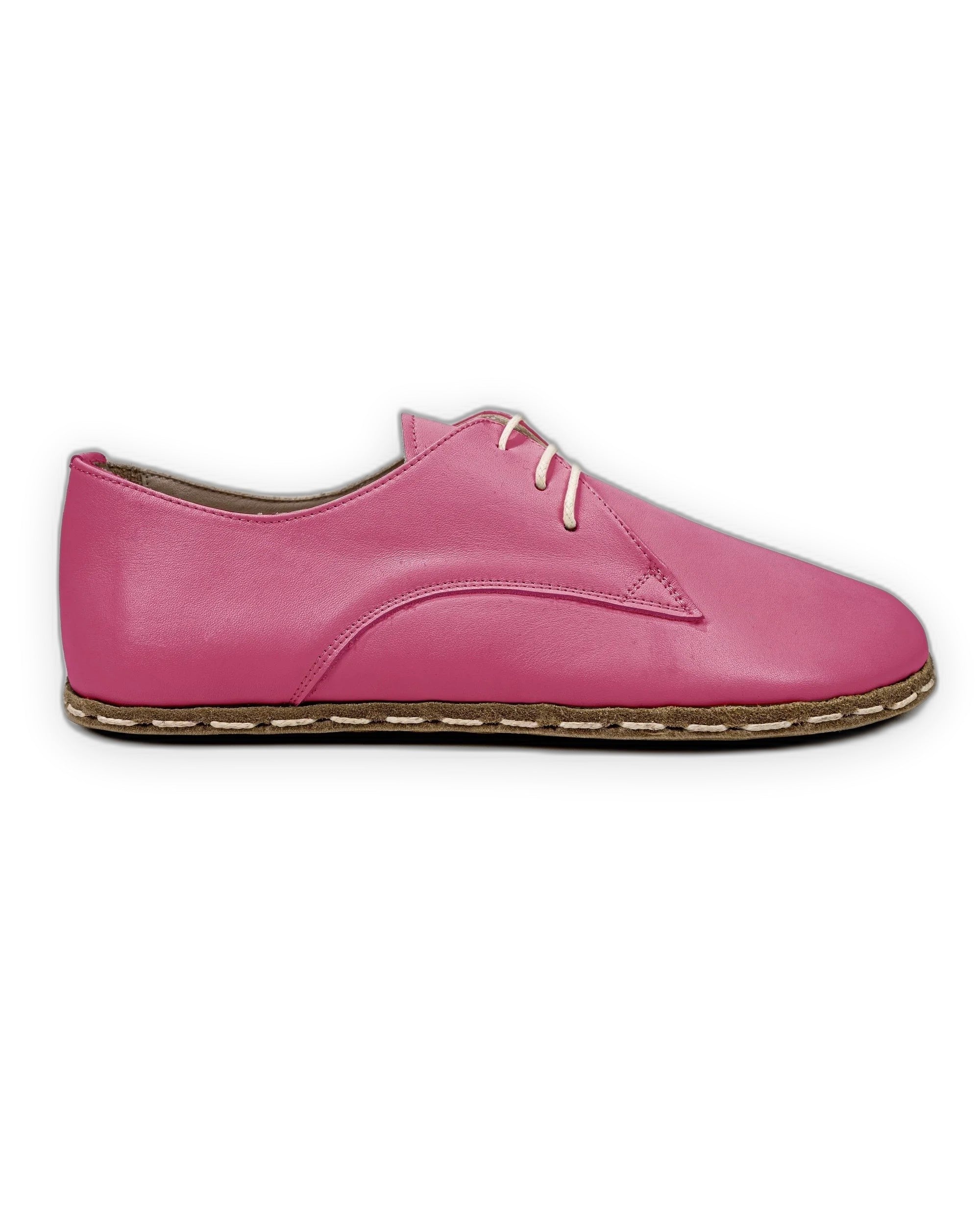 Side view Fuchsia Oxford Shoes - Calf Leather Zero Drop | Bespoky