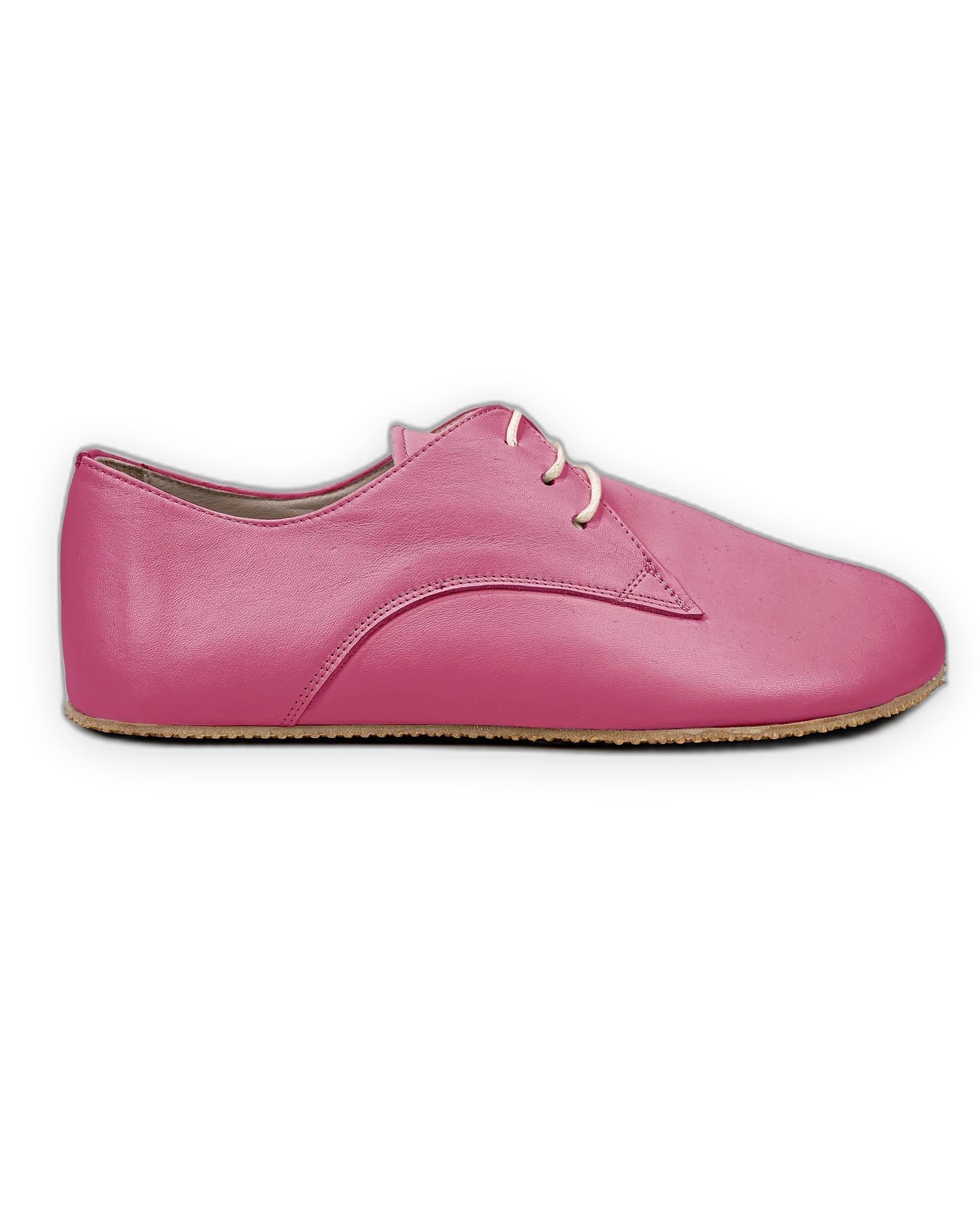 Side view Fuchsia Oxford Shoes - Calf Leather Zero Drop | Bespoky
