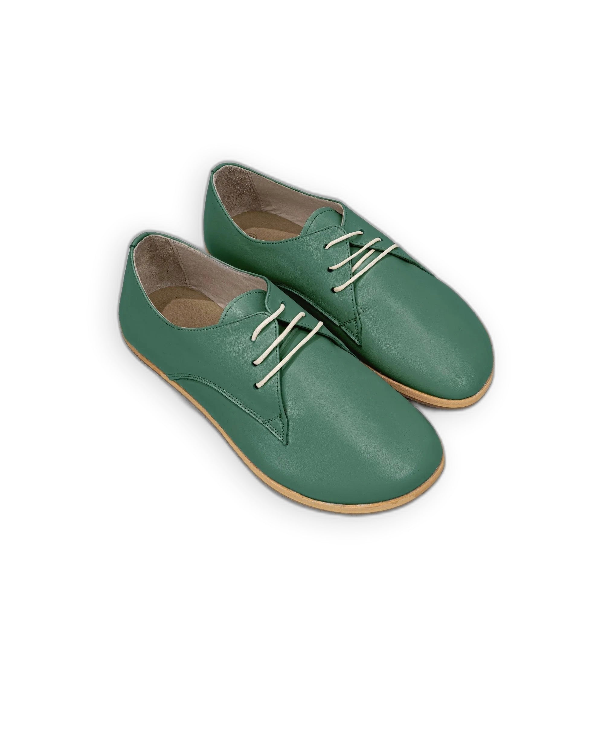 Men's Green Oxford Shoes - Handcrafted Calf Leather Wide Toe Box | Bespoky