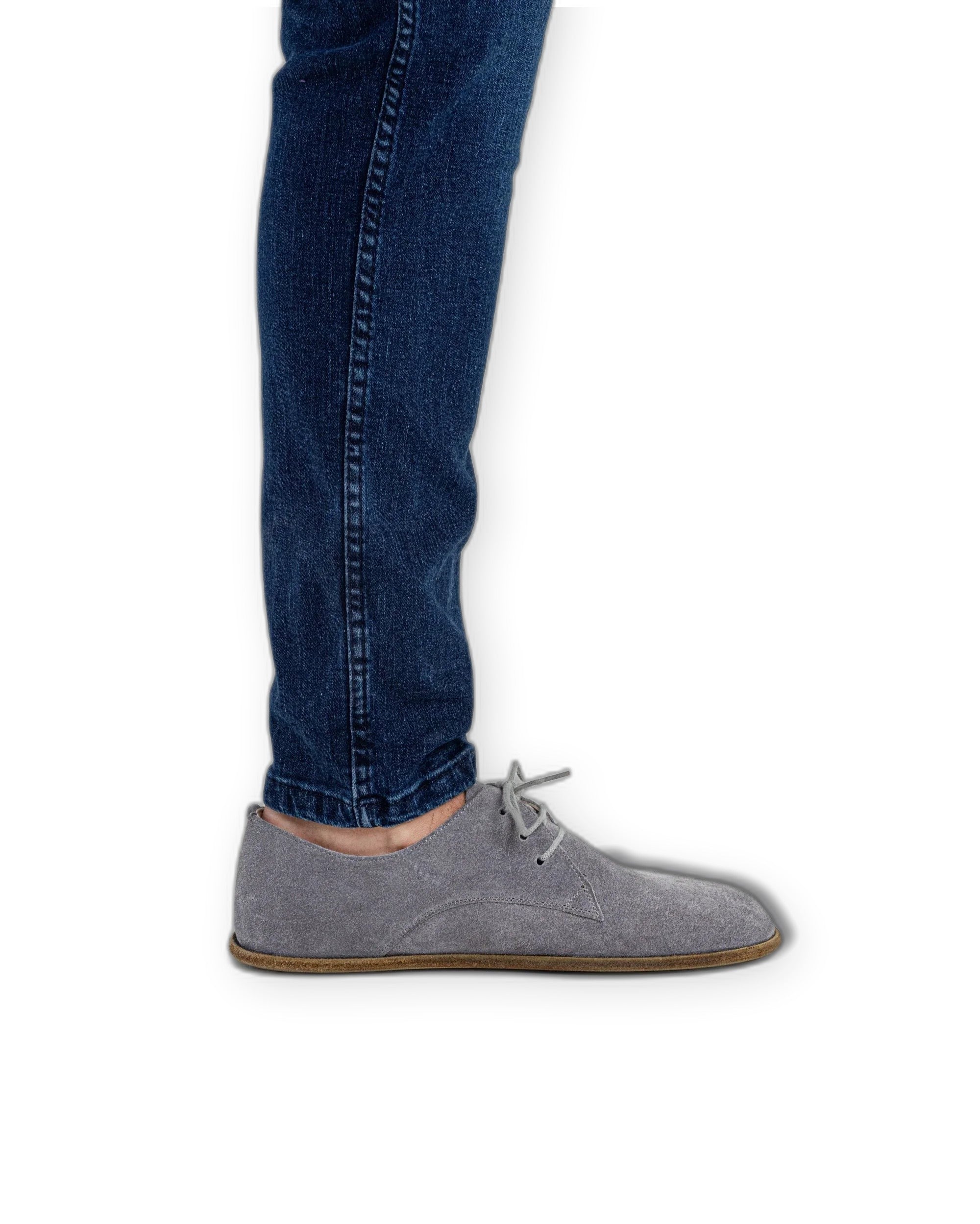 Detail Grey Suede Oxford Shoes - Handcrafted Calf Leather Turkey | Bespoky