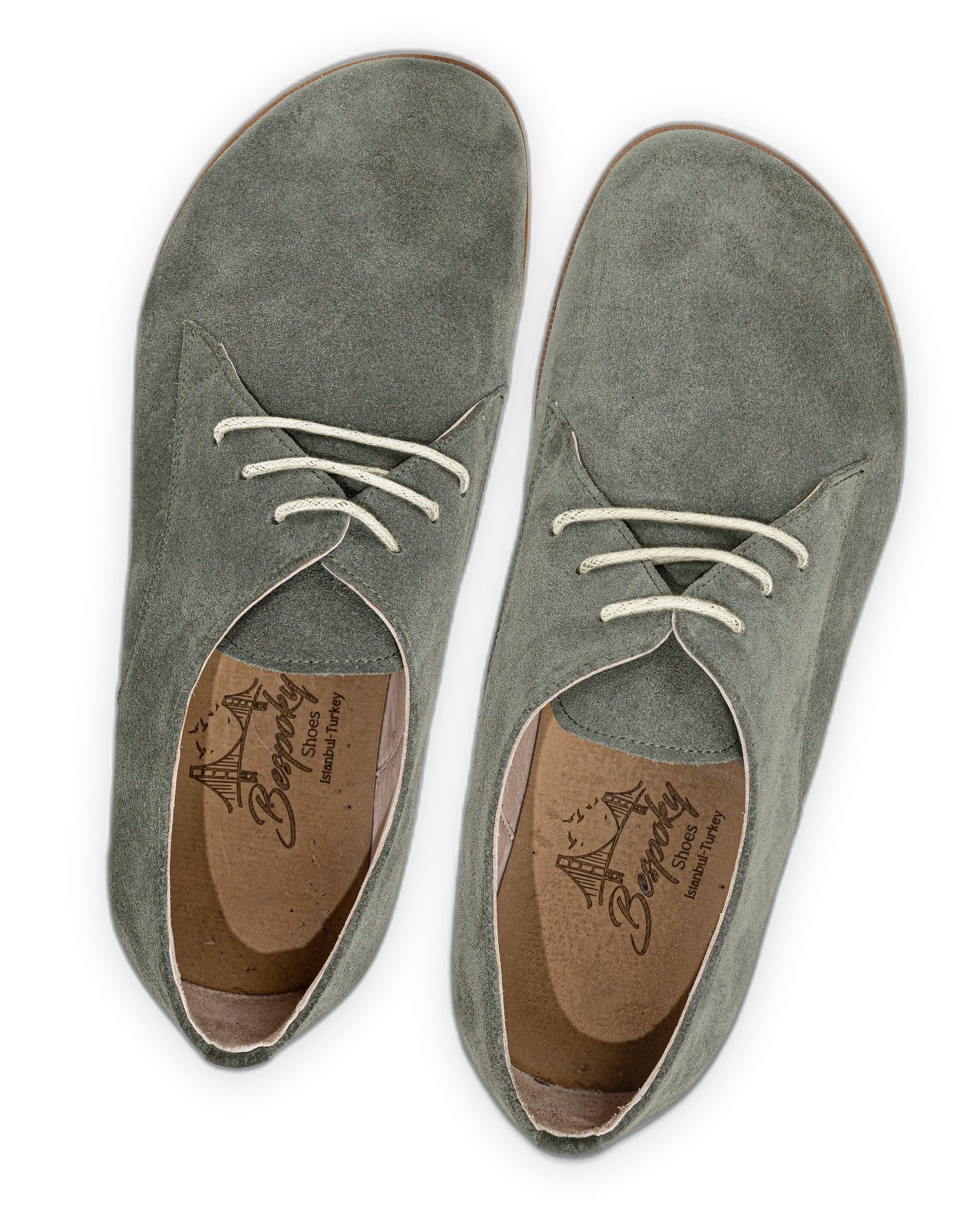 Side view Suede Oxford Shoes - Calf Leather Zero Drop | Bespoky