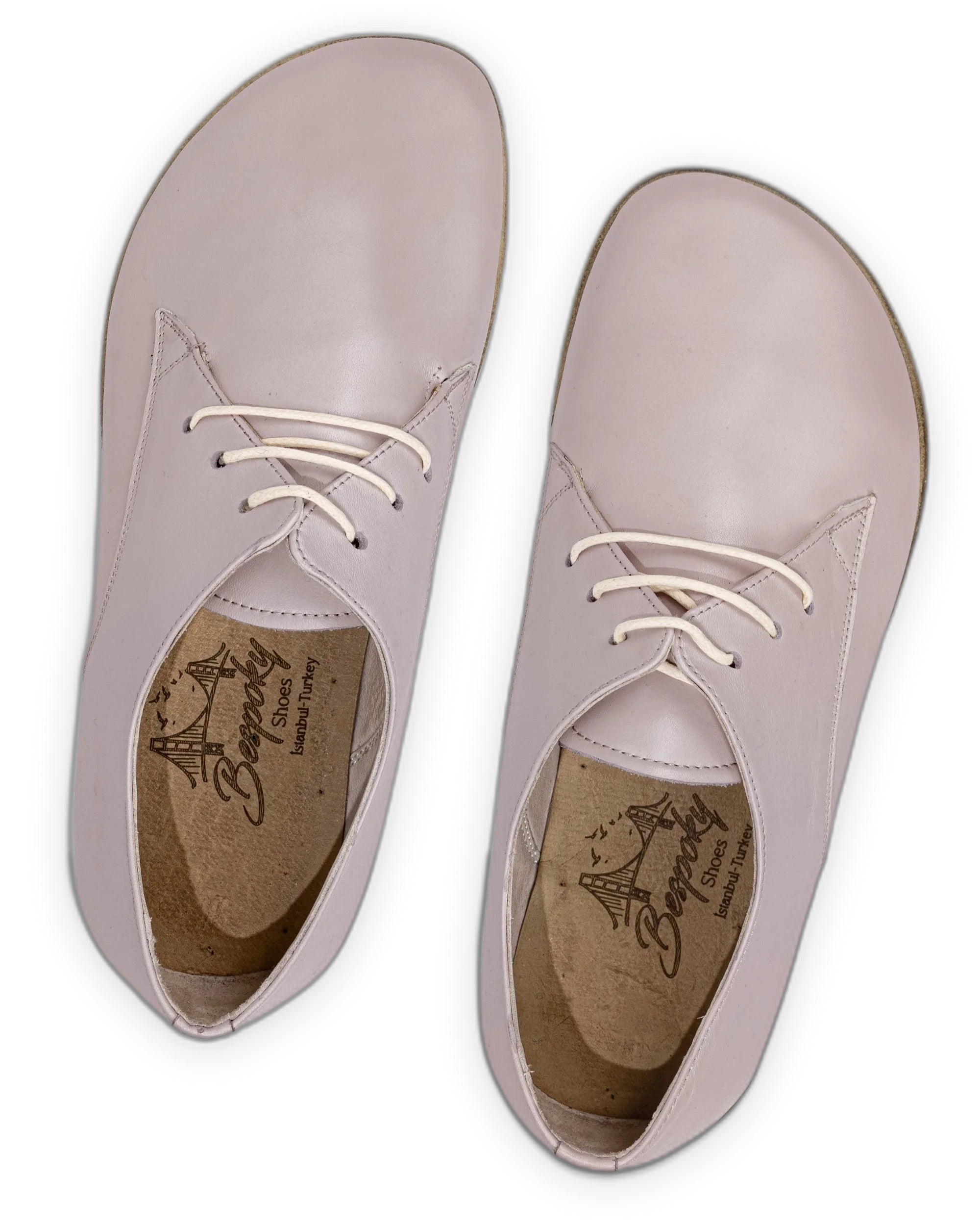 Side view Pink Oxford Shoes - Calf Leather Zero Drop | Bespoky