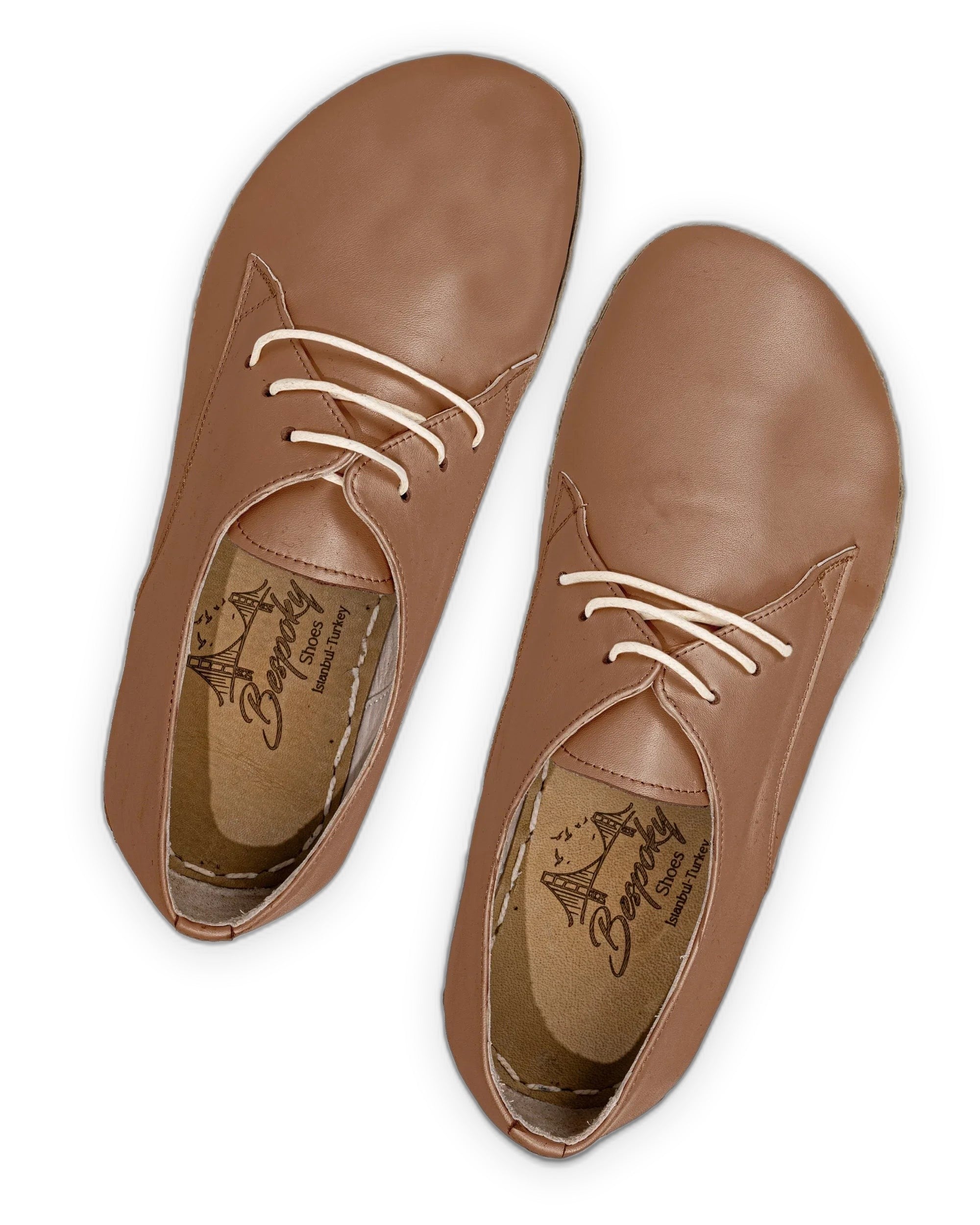Top view Tan Oxford Shoes - Handcrafted Calf Leather | Bespoky