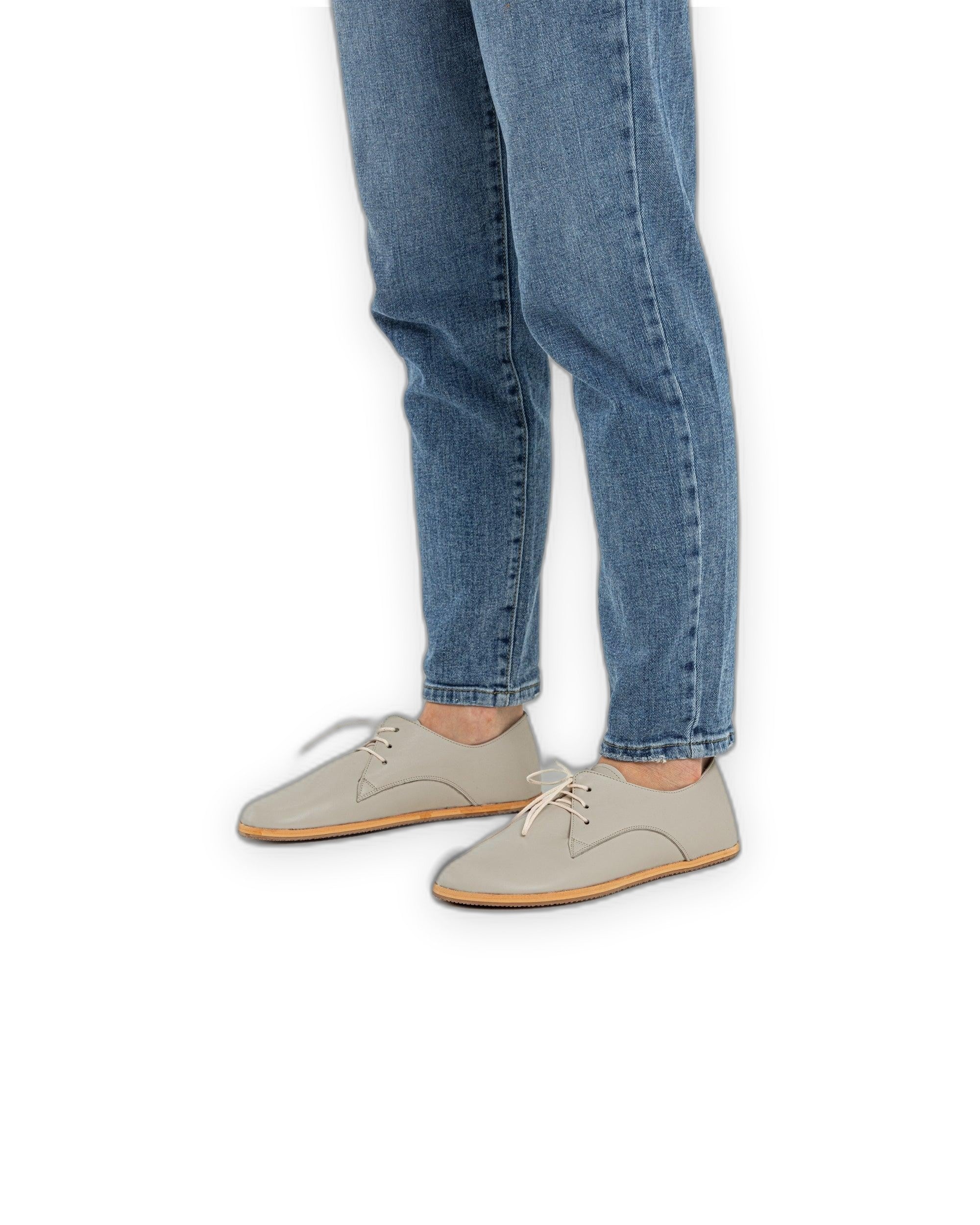 Top view Lucas Beige Oxford Shoes - Handcrafted Calf Leather | Bespoky