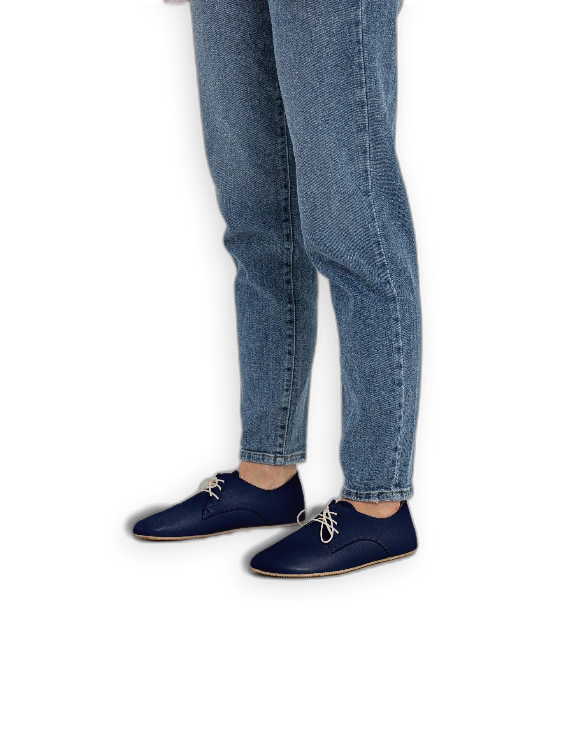 Detail Navy Blue Oxford Shoes - Handcrafted Calf Leather Turkey | Bespoky
