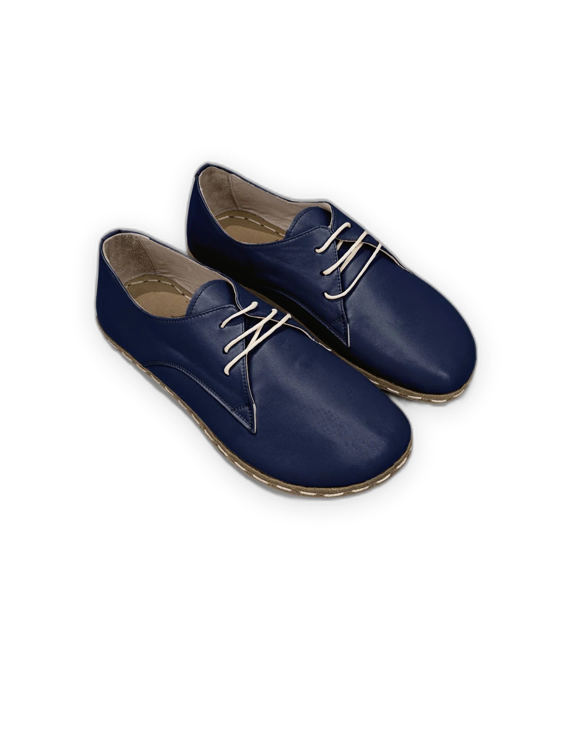 Men's Navy Blue Oxford Shoes - Handcrafted Calf Leather Wide Toe Box | Bespoky