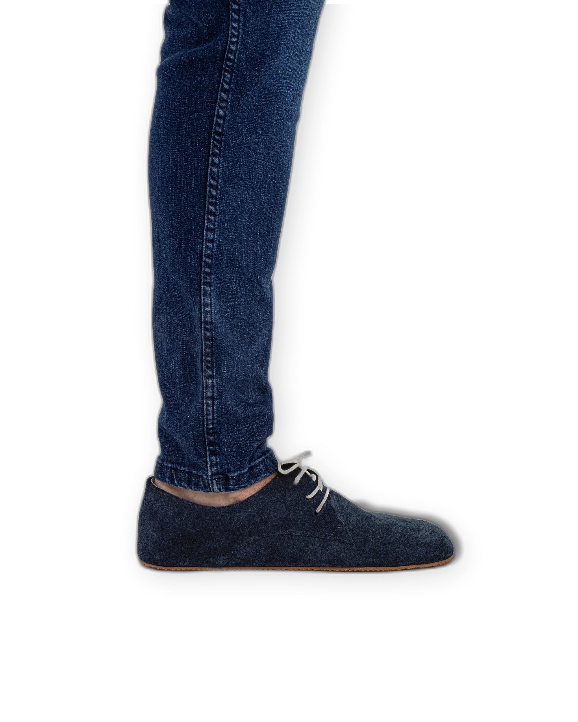 Back view Navy Suede Oxford Shoes - Calf Leather Handcrafted | Bespoky