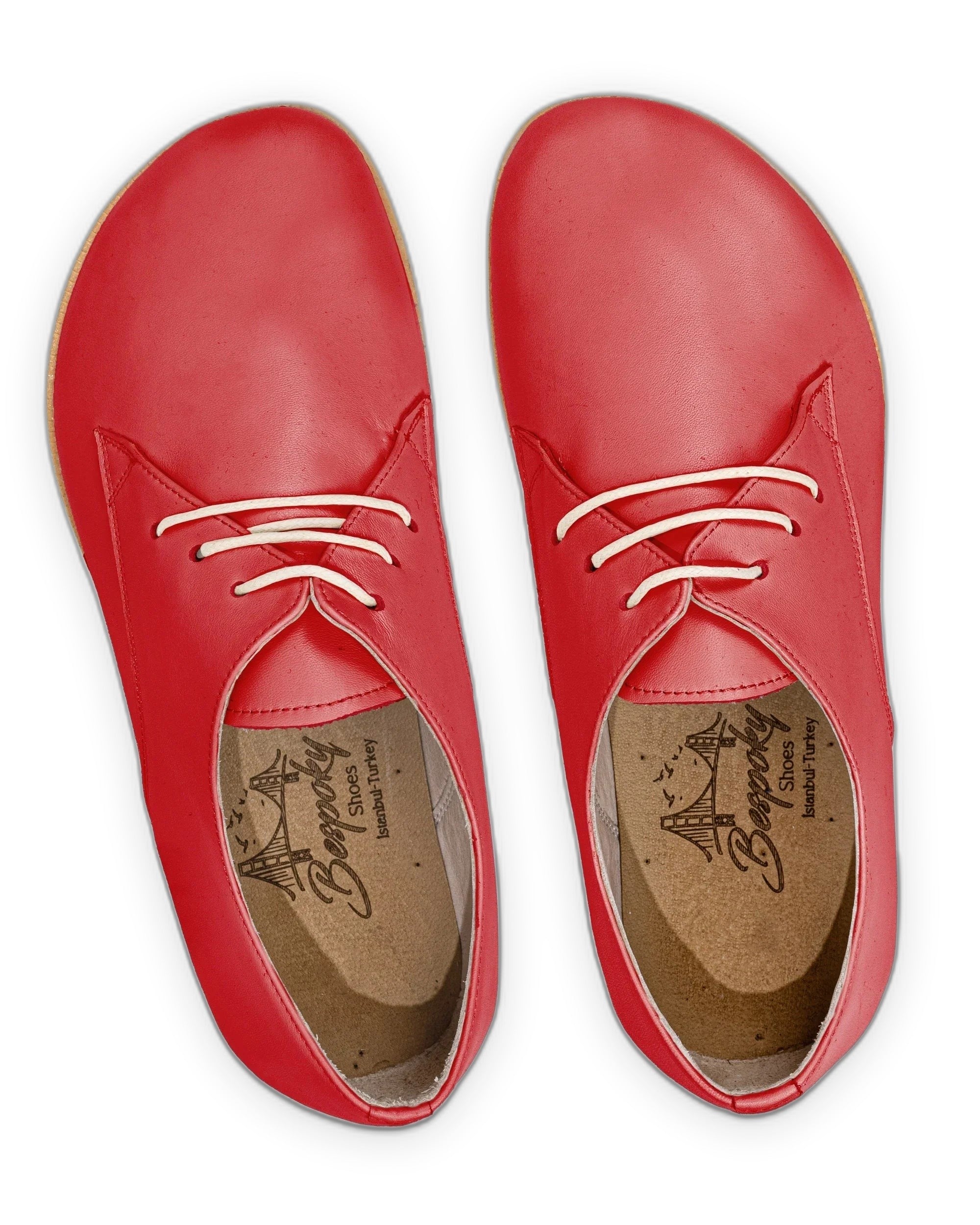 Side view Red Oxford Shoes - Calf Leather Zero Drop | Bespoky