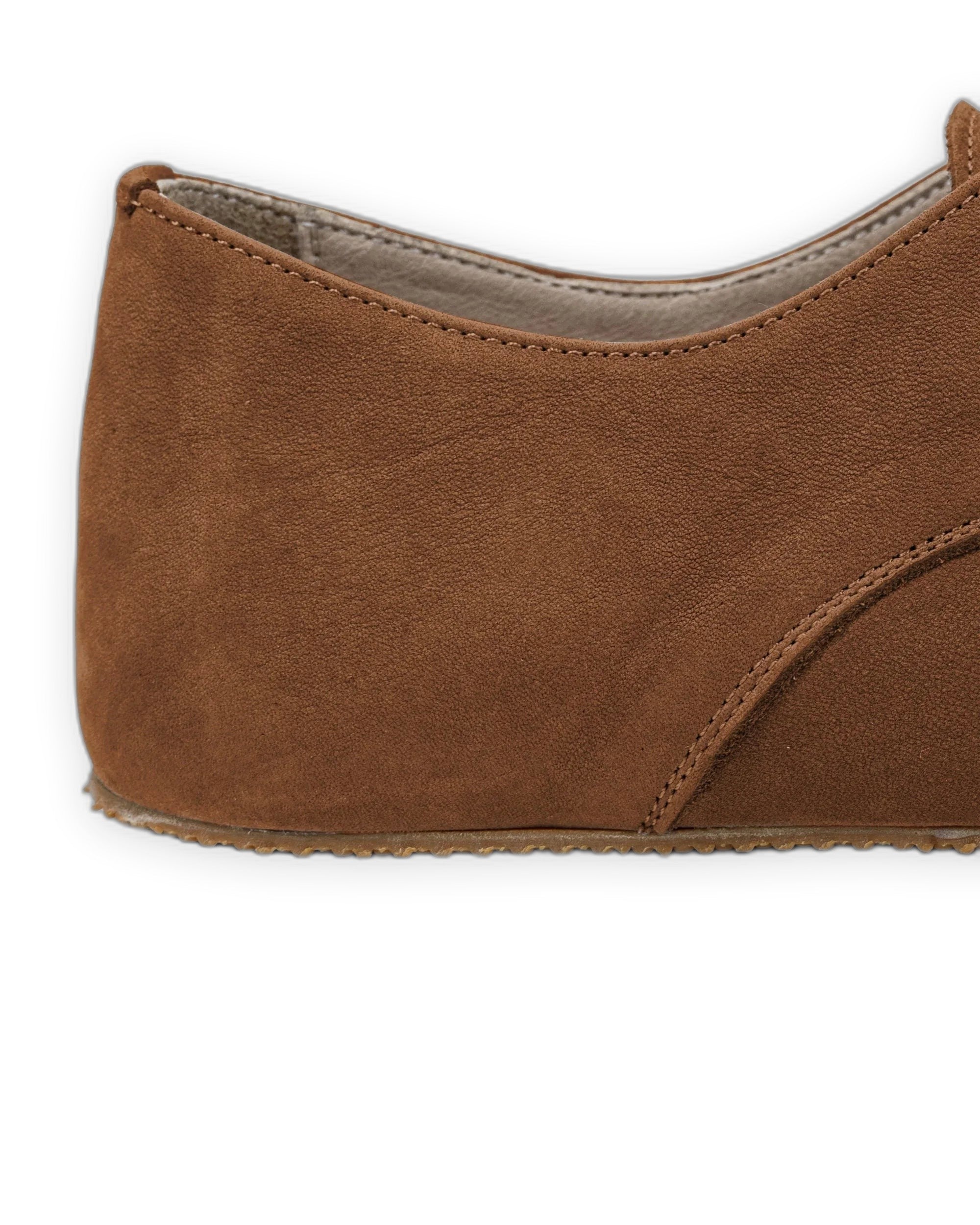 Detail Tan Nubuck Oxford Shoes - Handcrafted Calf Leather Turkey | Bespoky