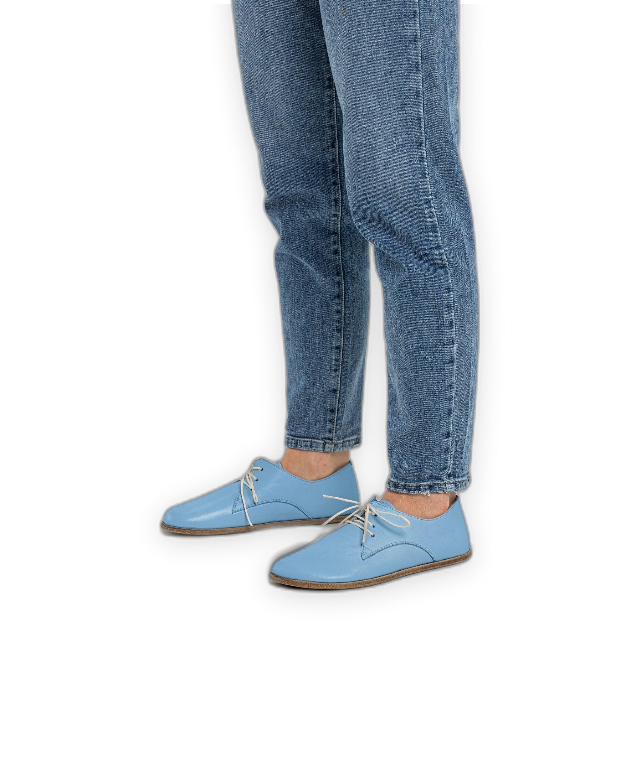 Top view Baby Blue Oxford Shoes - Handcrafted Calf Leather | Bespoky