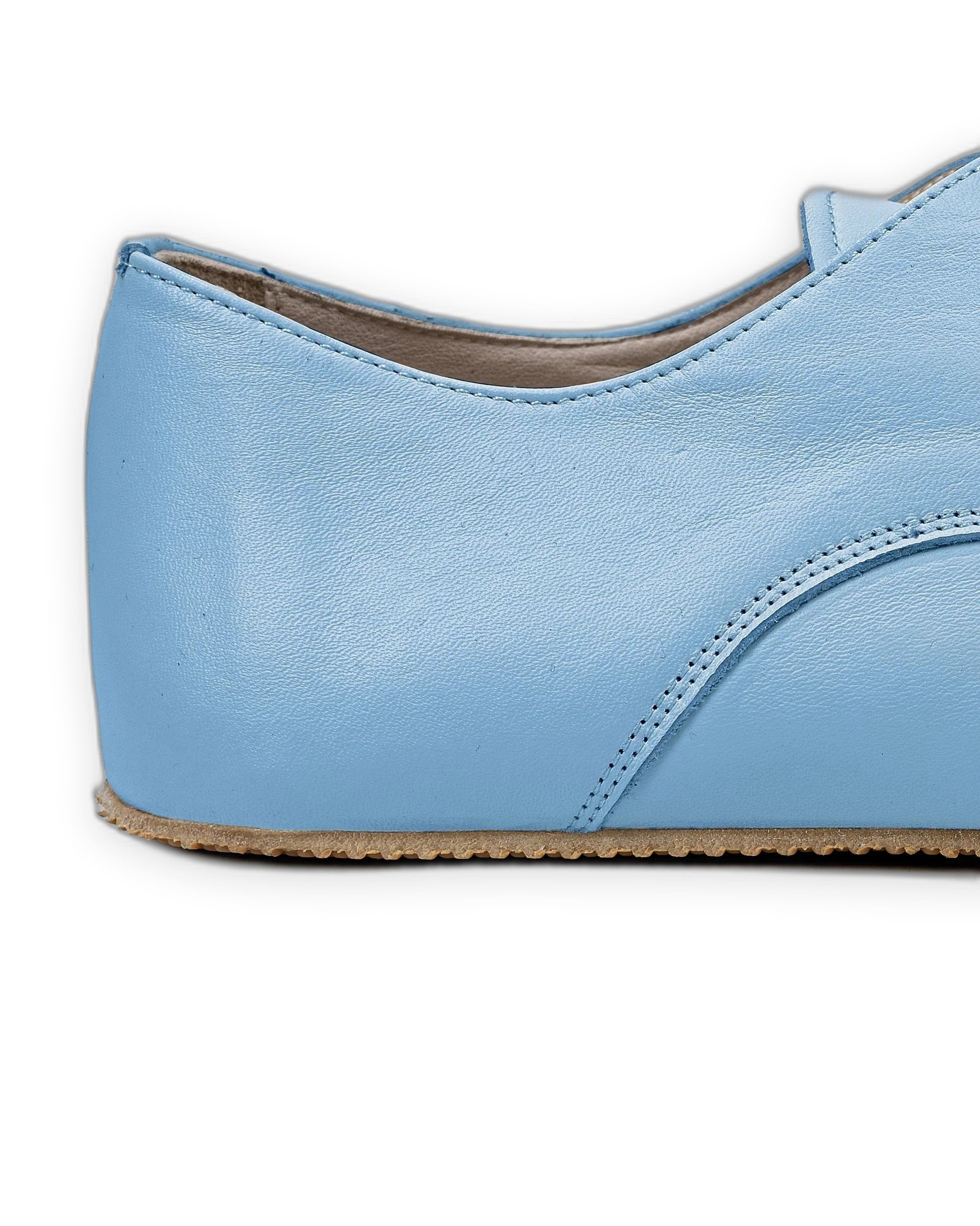 Top view Baby Blue Oxford Shoes - Handcrafted Calf Leather | Bespoky