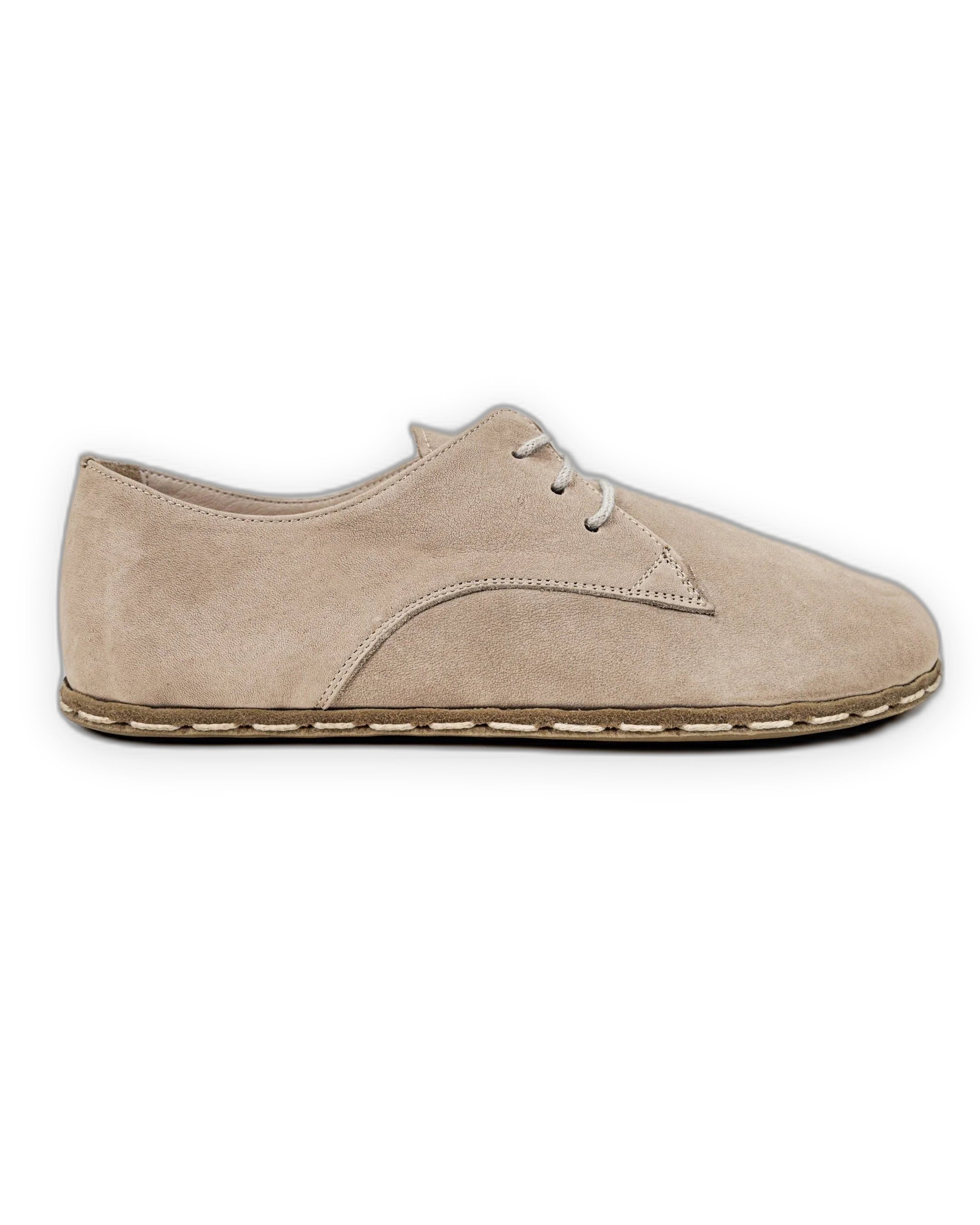 Side view Beige Oxford Shoes - Calf Leather Zero Drop | Bespoky
