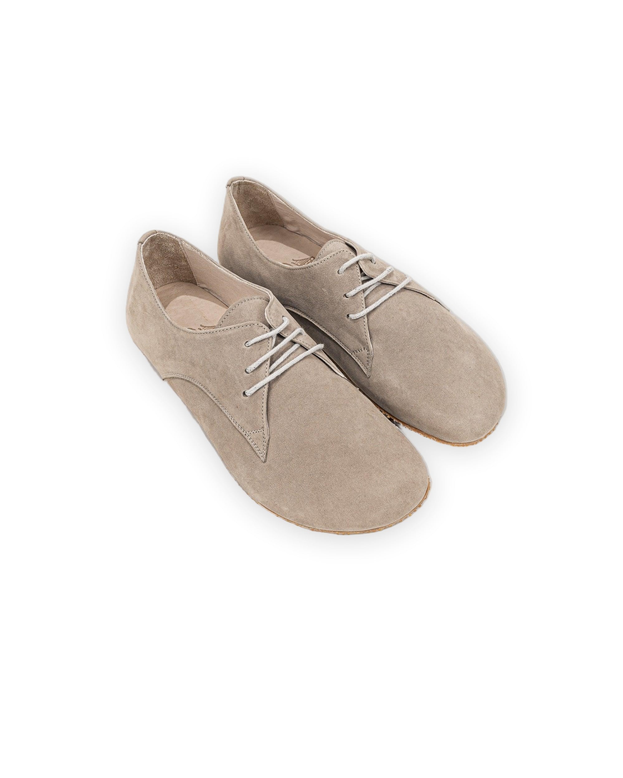 Women's Beige Oxford Shoes - Handcrafted Calf Leather Wide Toe Box | Bespoky