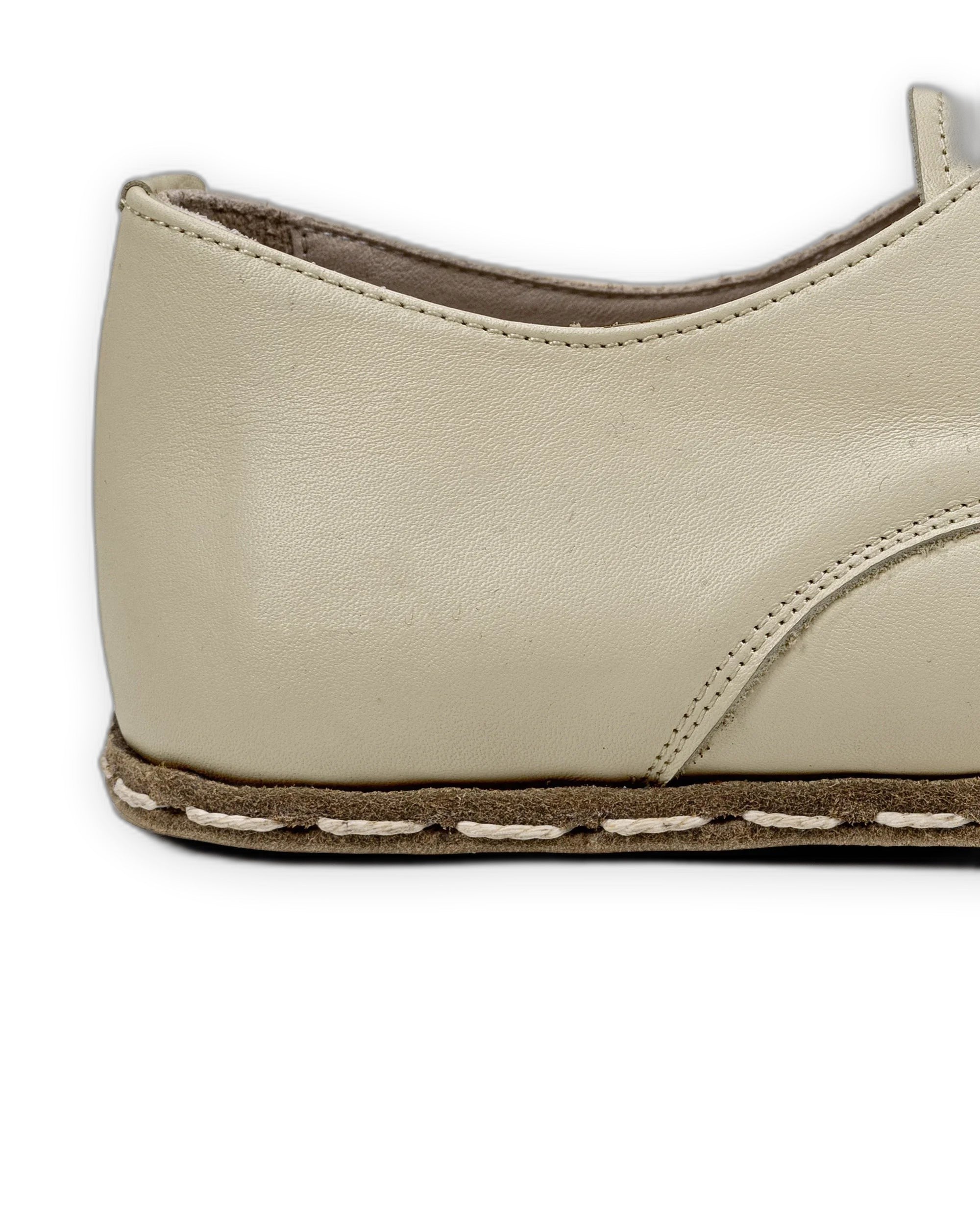 Detail Beige Oxford Shoes - Handcrafted Calf Leather Turkey | Bespoky