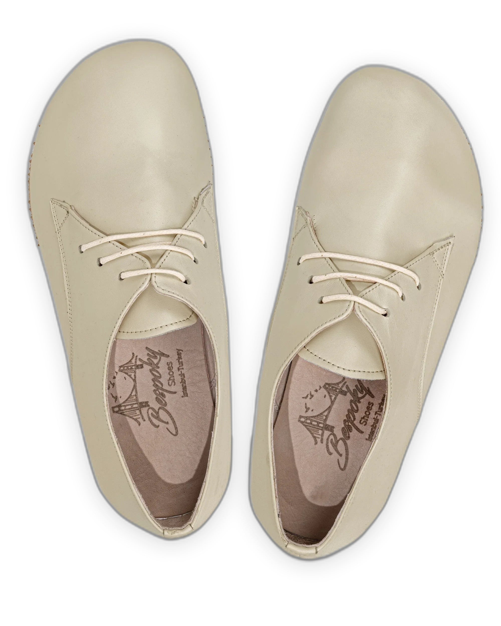 Side view Beige Oxford Shoes - Calf Leather Zero Drop | Bespoky