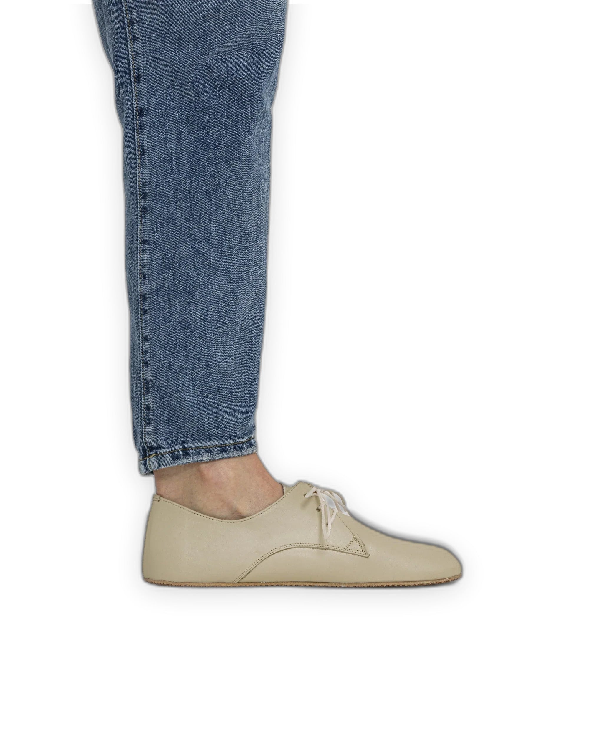 Back view Beige Oxford Shoes - Calf Leather Handcrafted | Bespoky