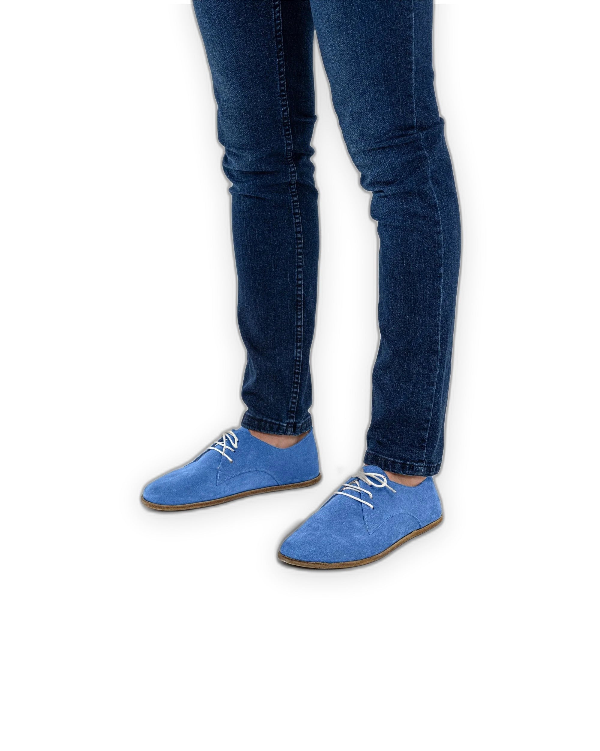 Side view Blue Oxford Shoes - Calf Leather Zero Drop | Bespoky