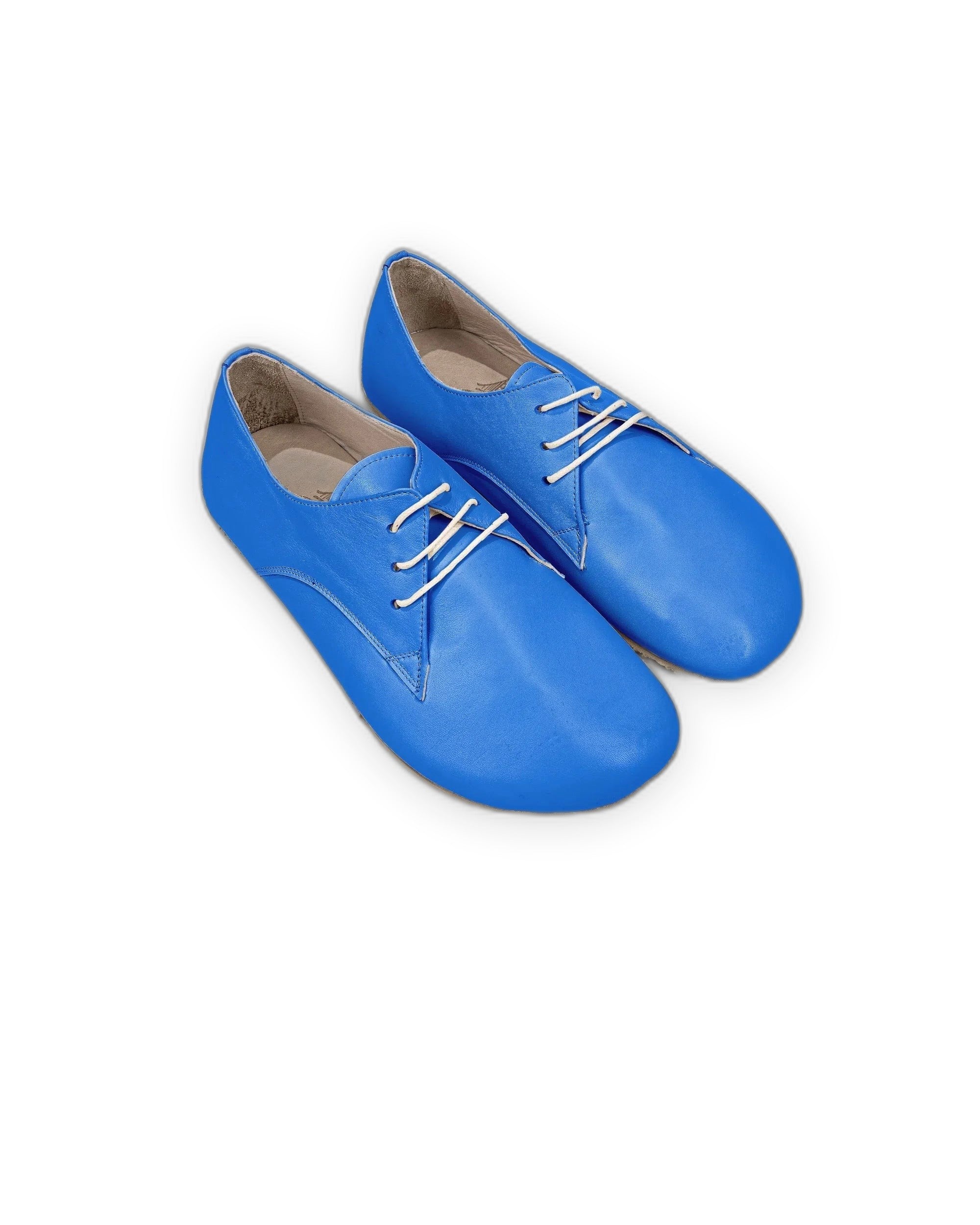 Women's Blue Oxford Shoes - Handcrafted Calf Leather Wide Toe Box | Bespoky