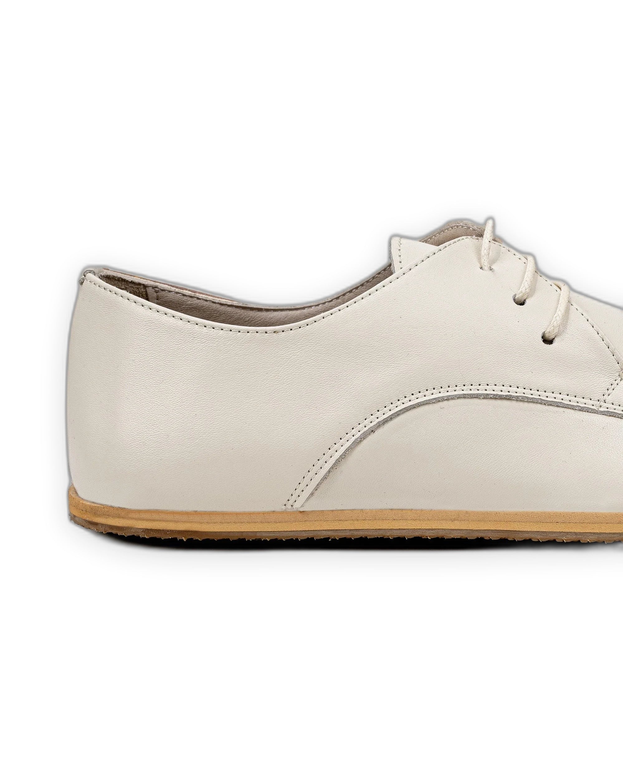 Pair Cream Oxford Shoes - Barefoot Wide Toe Calf Leather | Bespoky