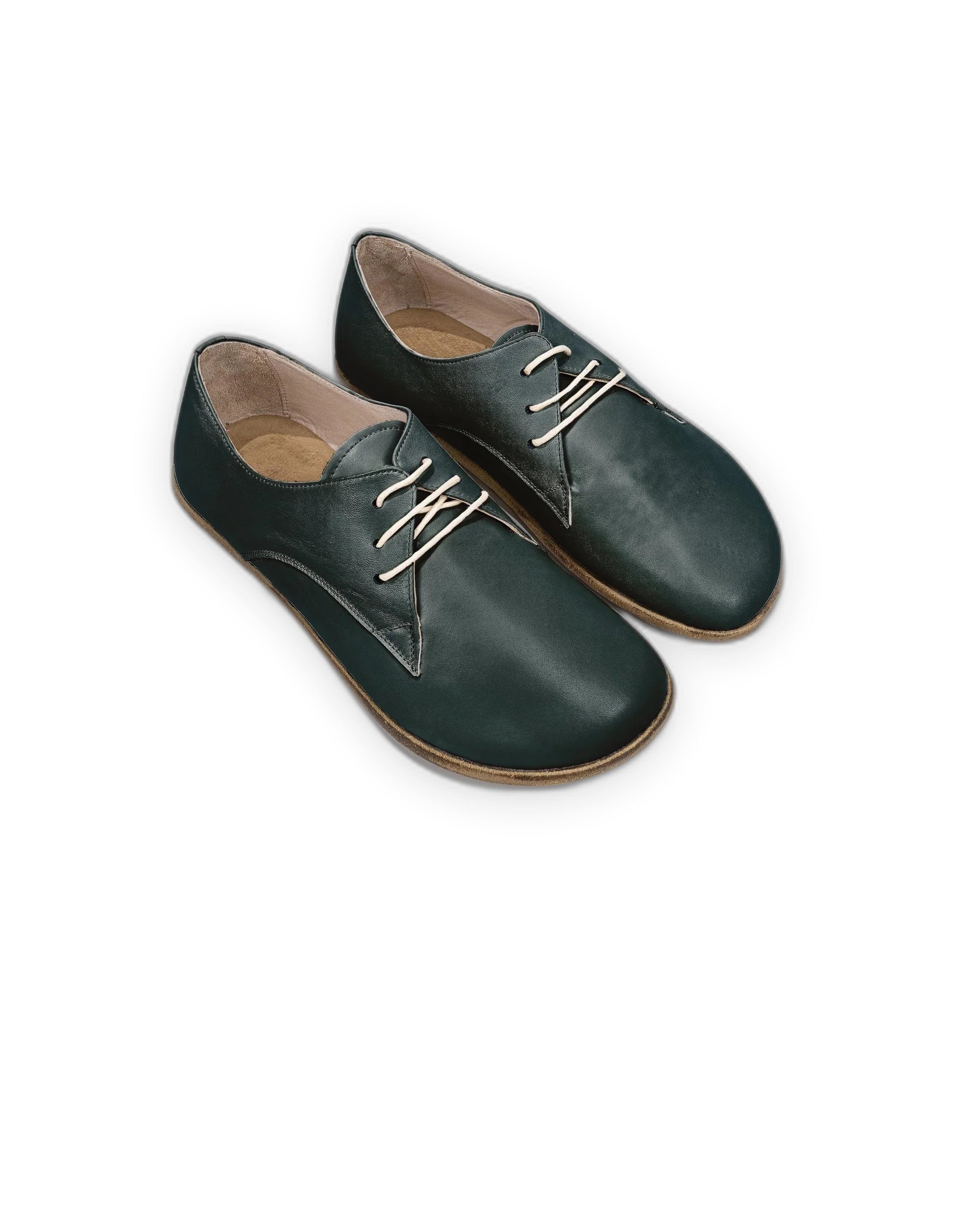 Women's Dark Green Oxford Shoes - Handcrafted Calf Leather Wide Toe Box | Bespoky