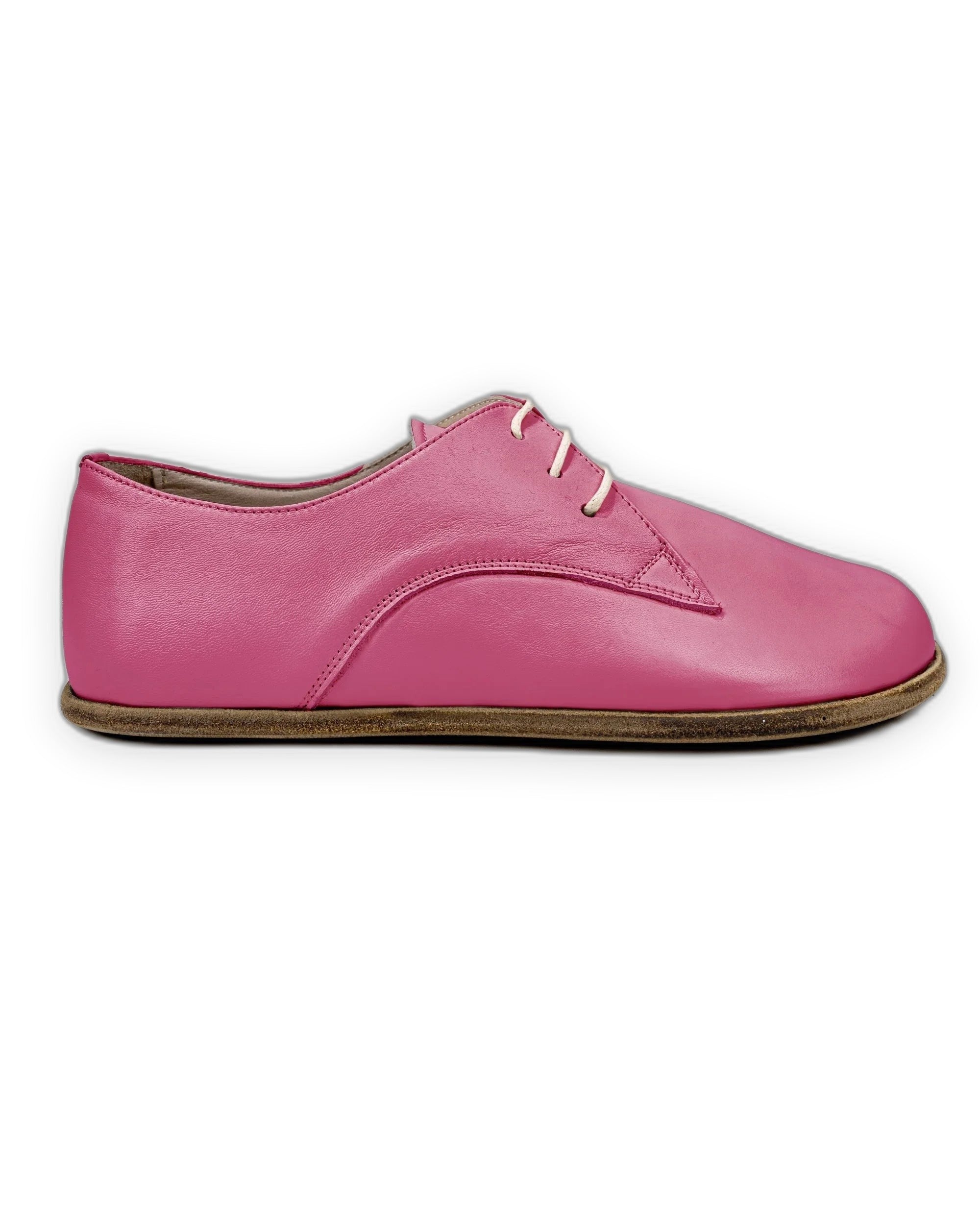 Side view Fuchsia Oxford Shoes - Calf Leather Zero Drop | Bespoky