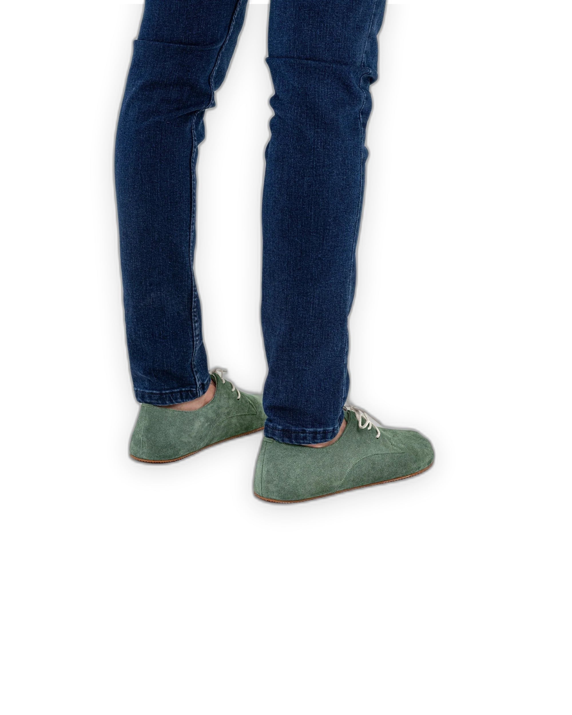 Pair Green Oxford Shoes - Barefoot Wide Toe Calf Leather | Bespoky