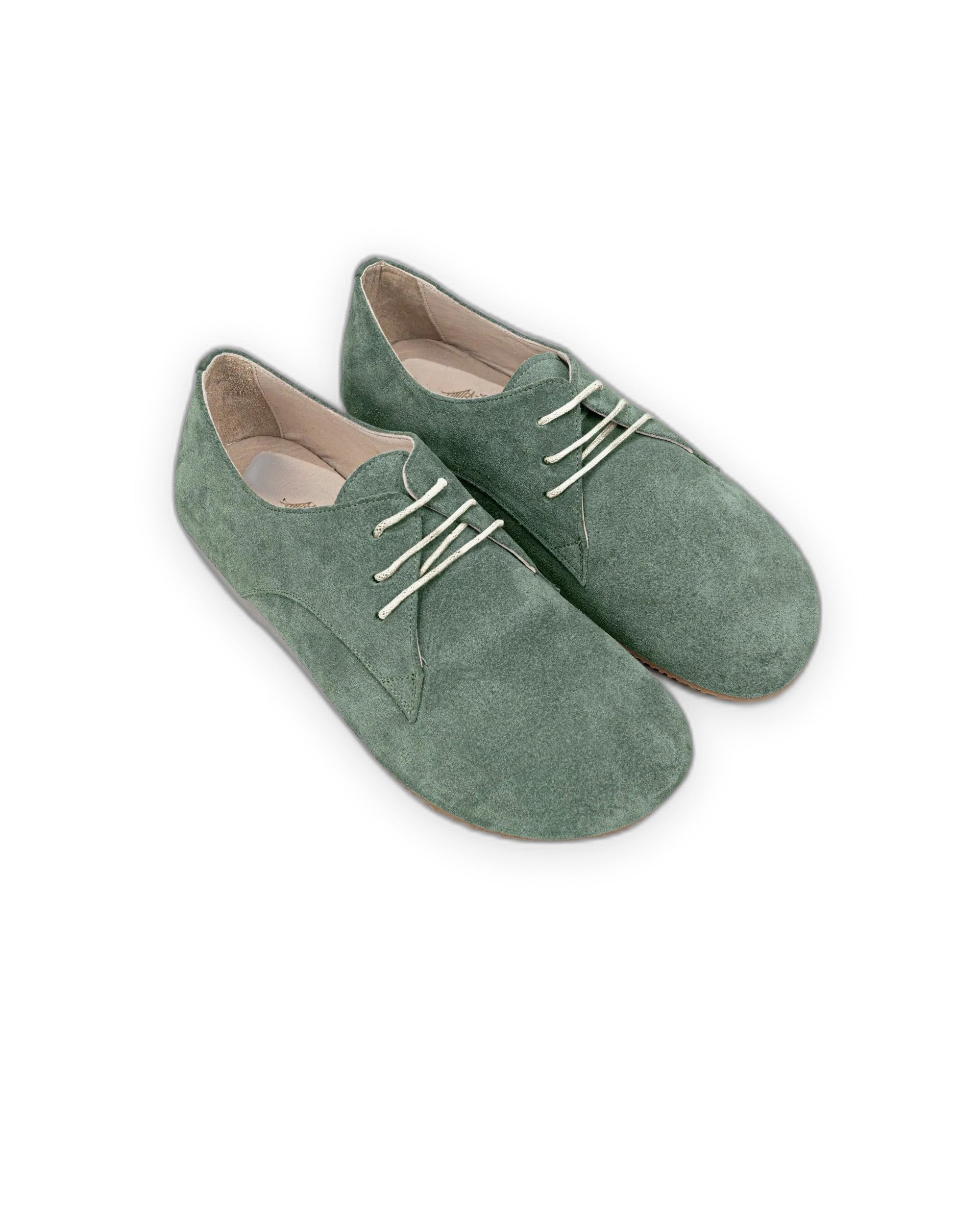 Women's Green Oxford Shoes - Handcrafted Calf Leather Wide Toe Box | Bespoky