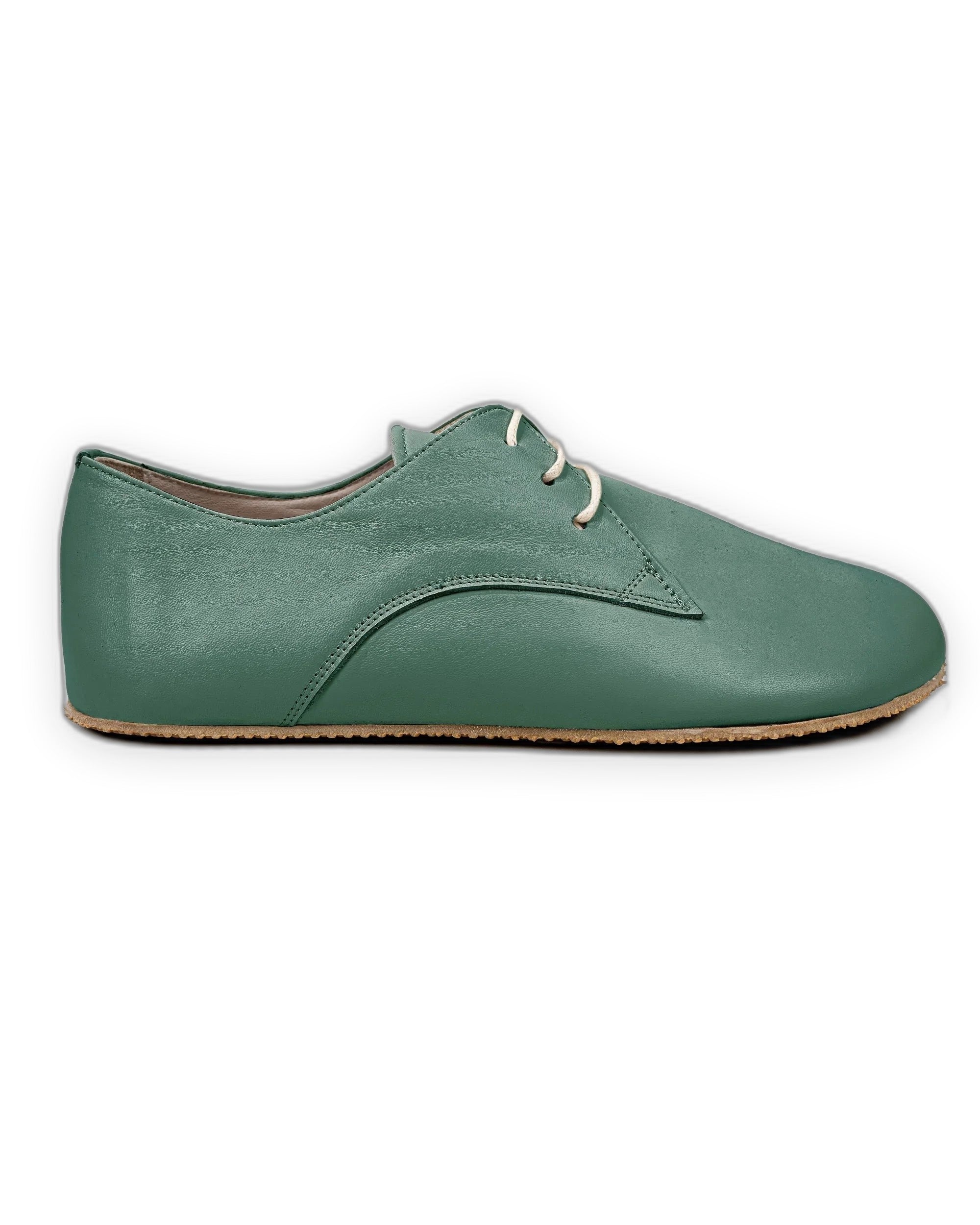 Detail Green Oxford Shoes - Handcrafted Calf Leather Turkey | Bespoky