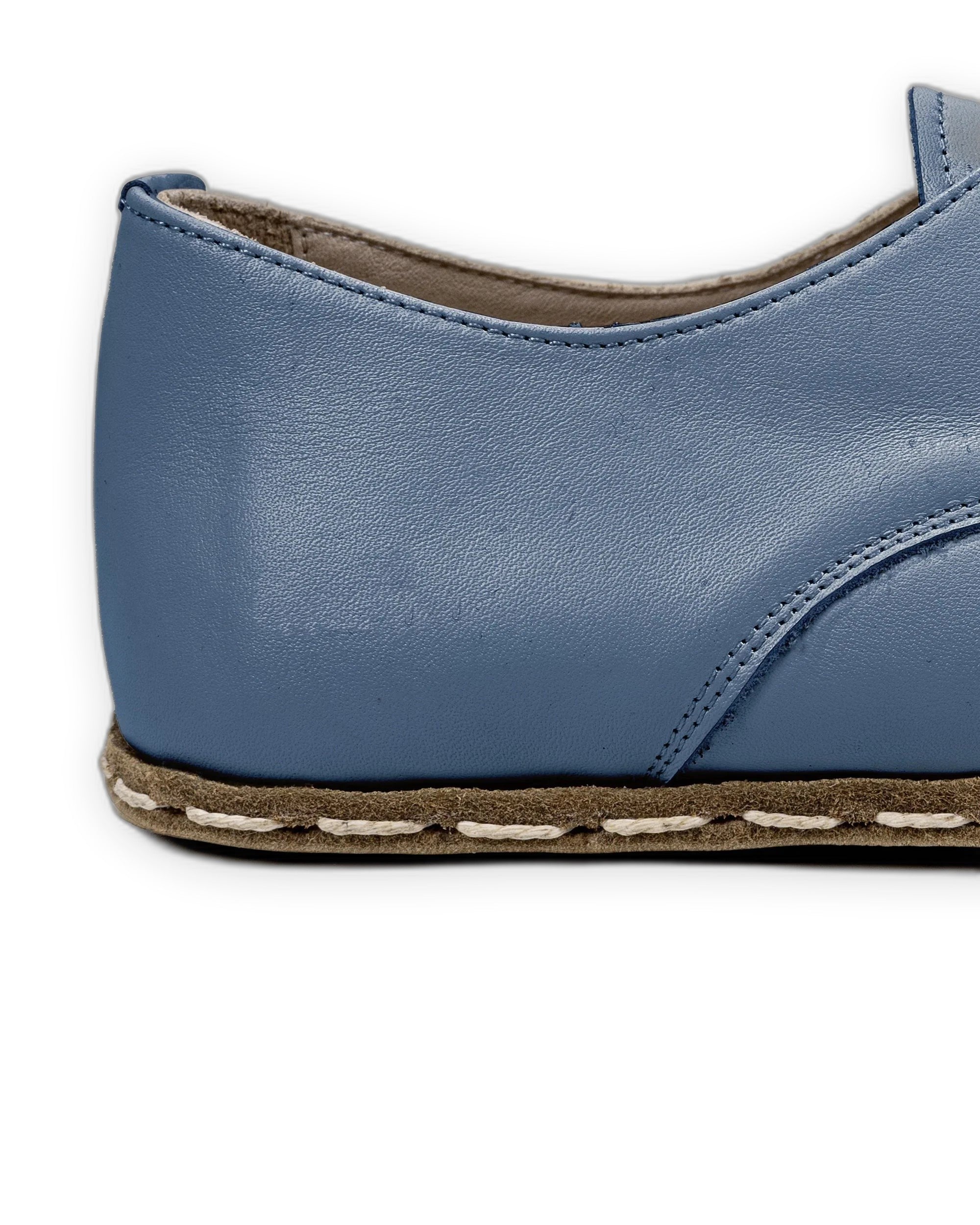 Side view Jean Blue Oxford Shoes - Calf Leather Zero Drop | Bespoky