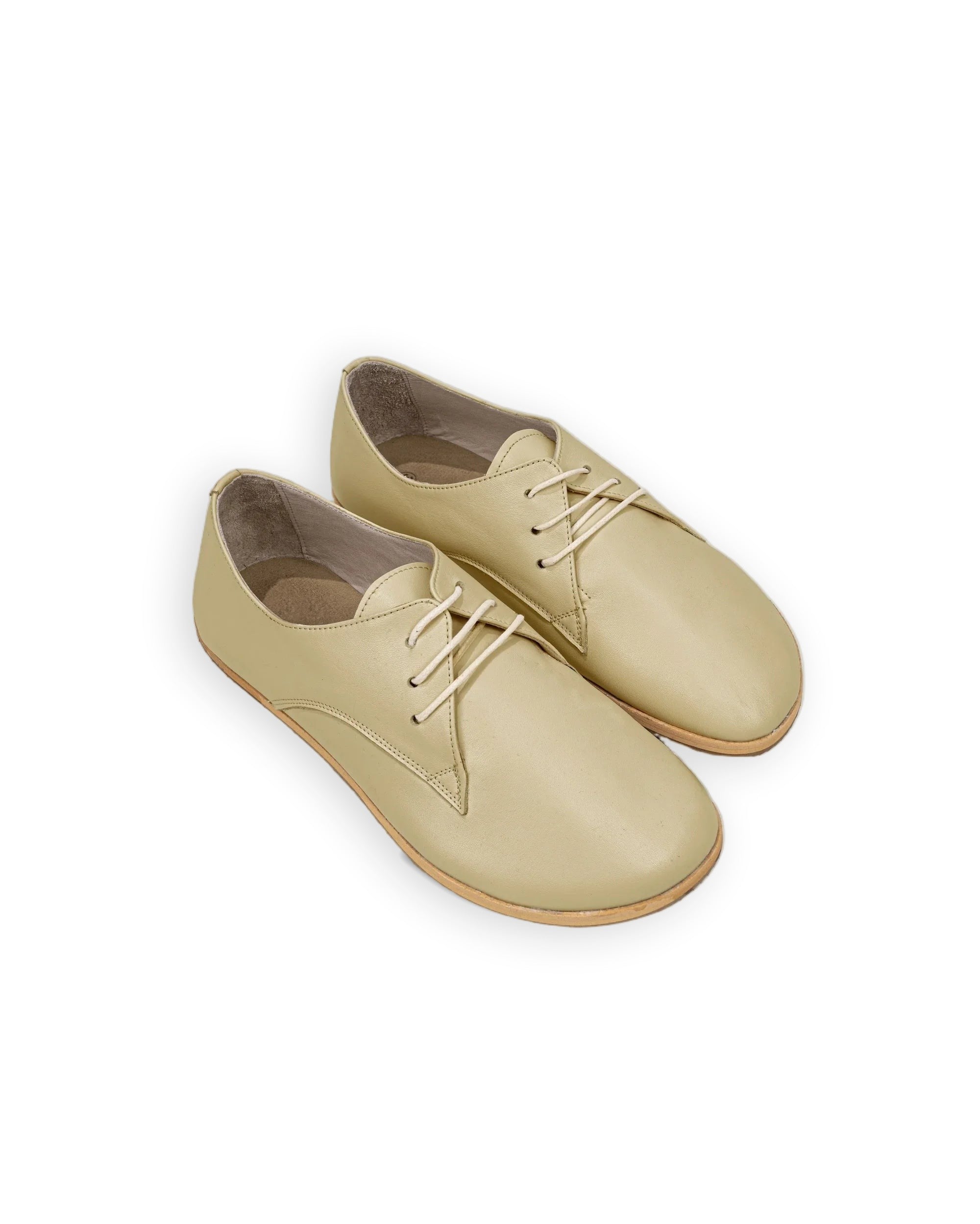 Women's Yellow Oxford Shoes - Handcrafted Calf Leather Wide Toe Box | Bespoky
